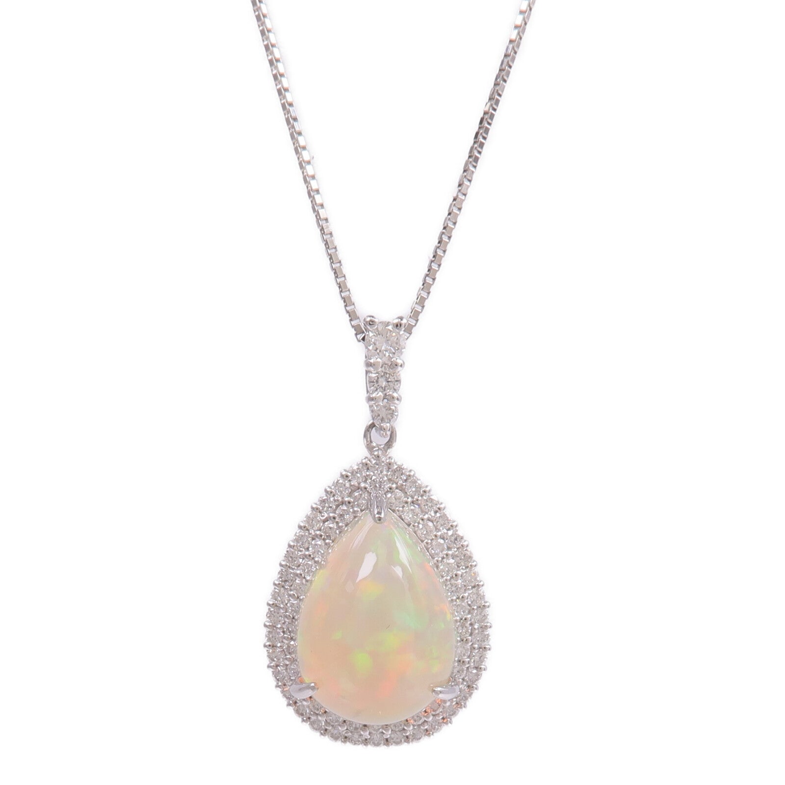 JEWELRY PT900/PT850鉑金Opal Diamond Necklace蛋白石/鑽石項鍊