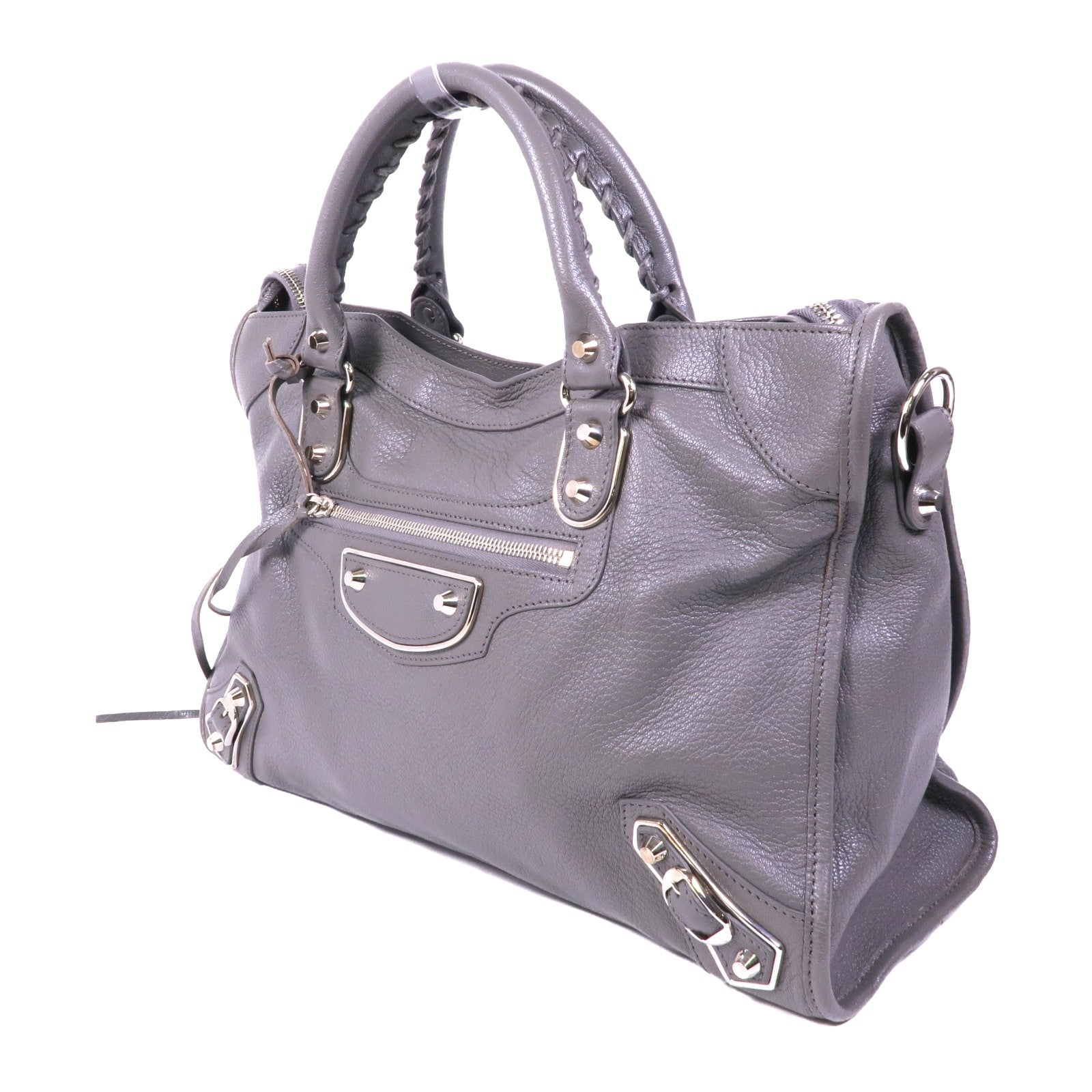 BALENCIAGA 牛皮皮革Giant City銀扣手挽肩背兩用袋