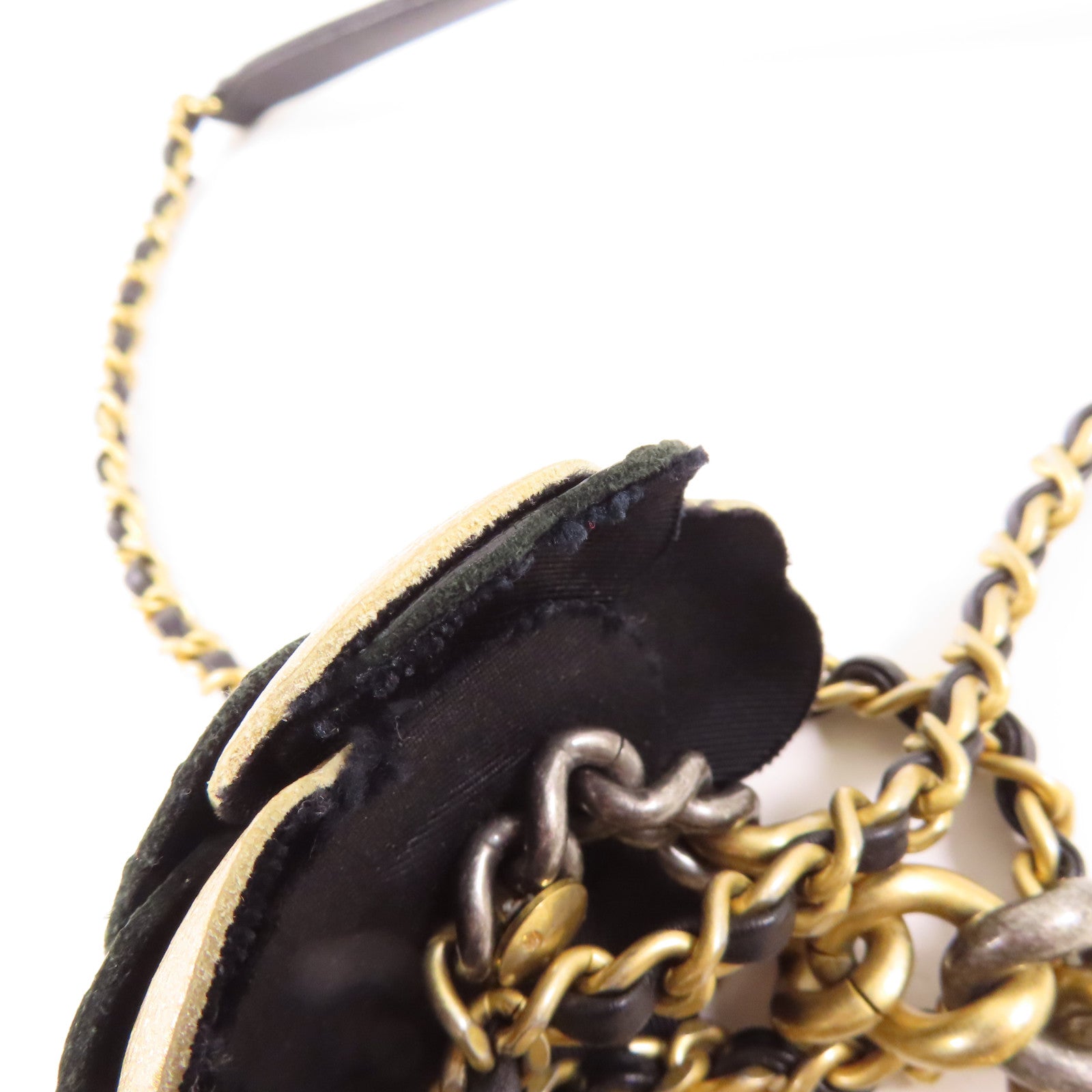 CHANEL 牛皮皮革Chain Shoulder金扣鏈帶手挽肩背兩用袋