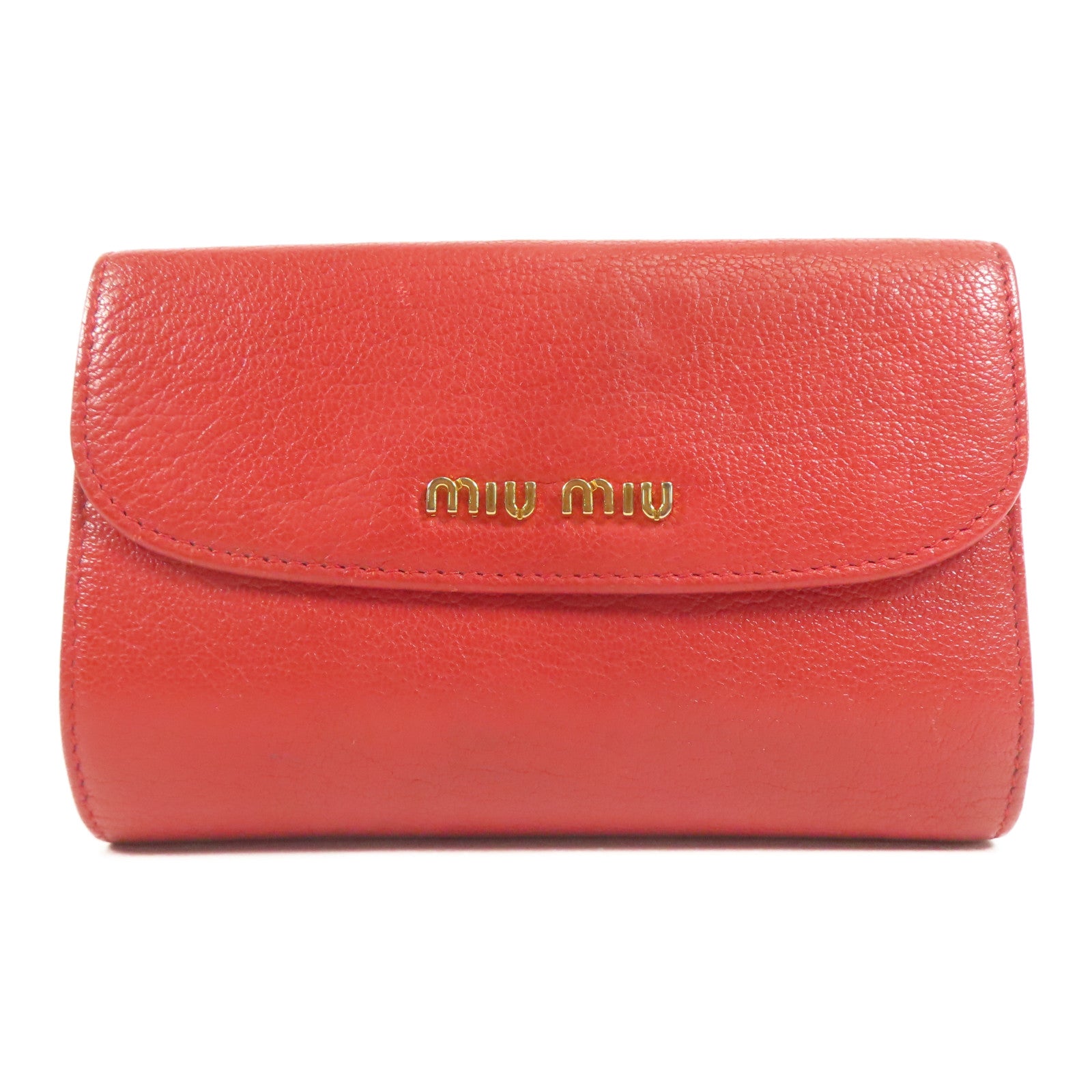 Miu Miu 【激減優惠】牛皮皮革Wallet金扣錢包
