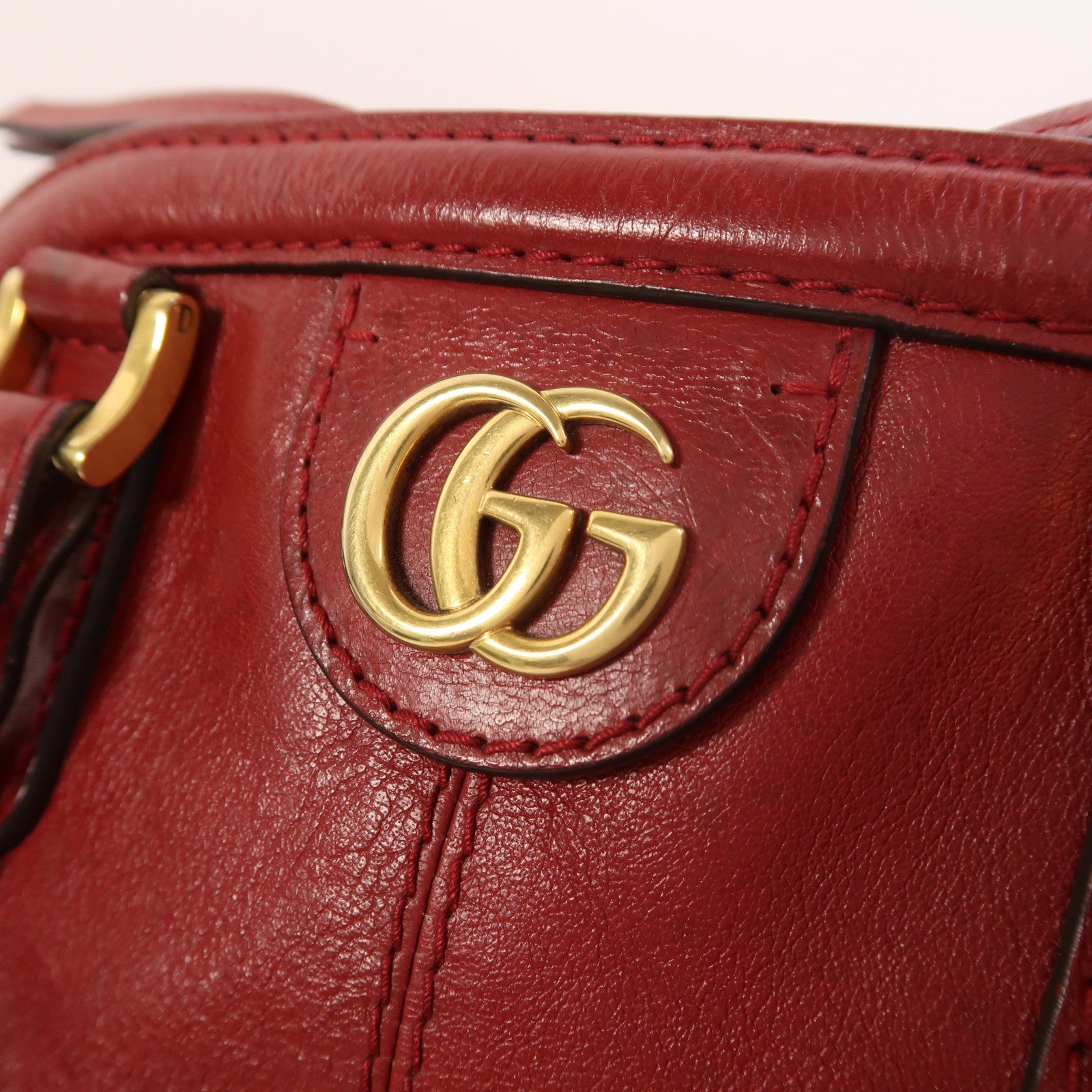 GUCCI 牛皮皮革Liber金扣手挽肩背兩用袋