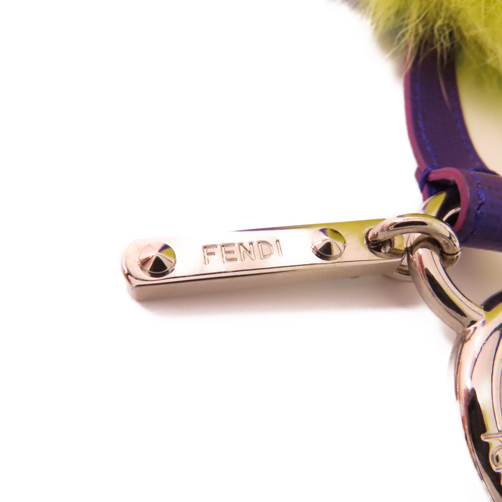 FENDI 毛皮Charm銀扣掛飾