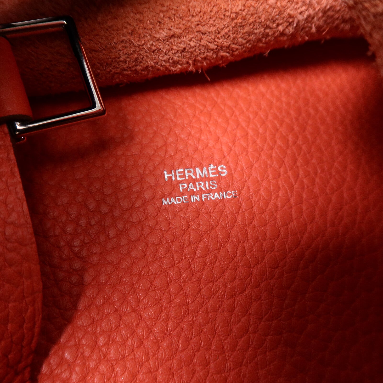 HERMES Clemence皮革Picotin MM扣手挽袋Rose Jaipur