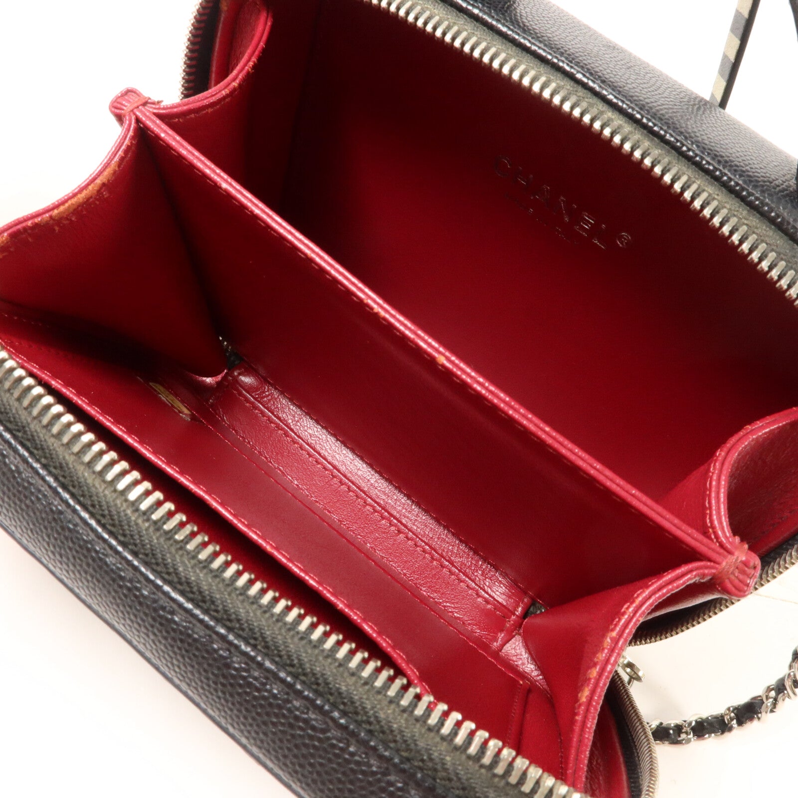 CHANEL 牛皮皮革Vanity Case鏈帶手挽肩背兩用袋