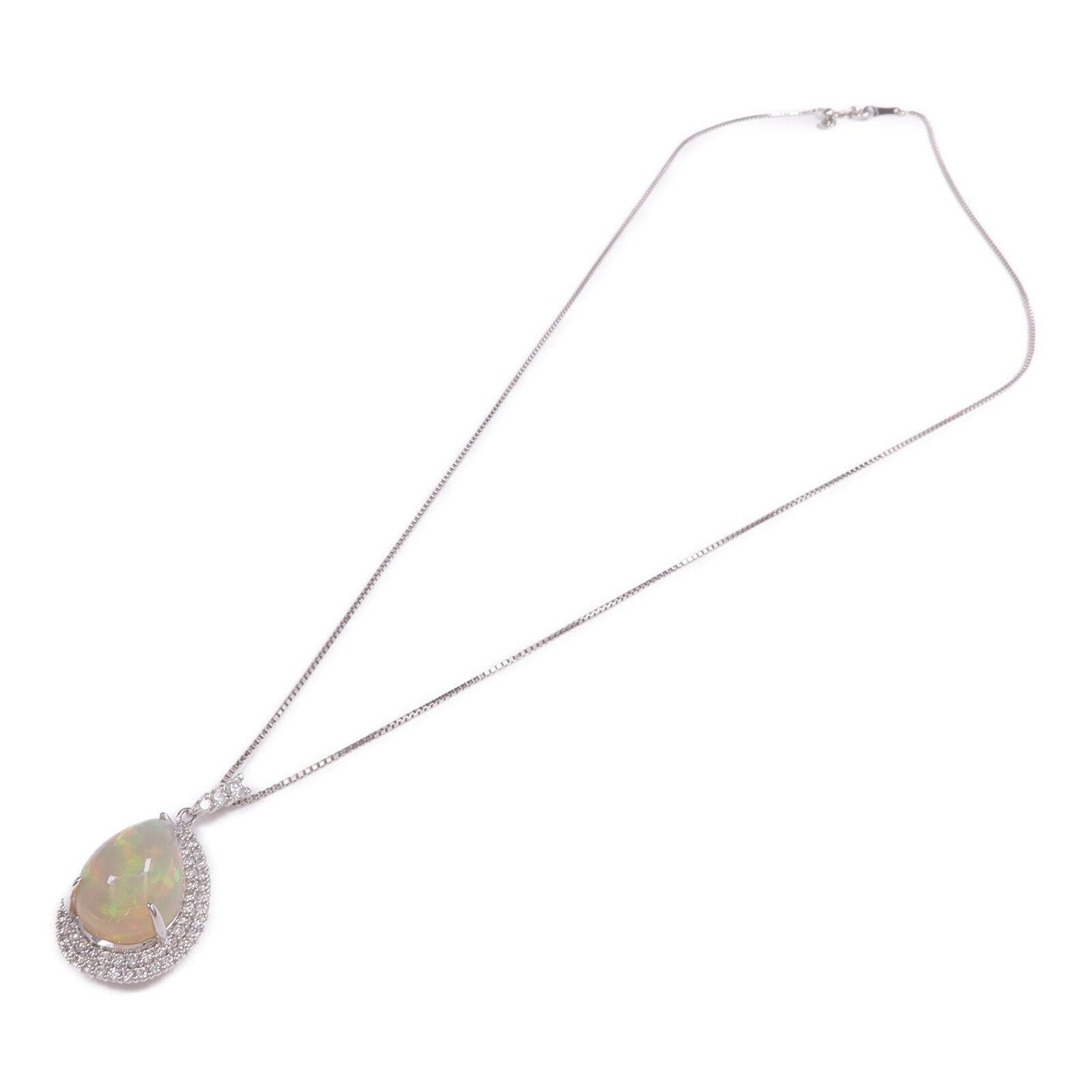 JEWELRY PT900/PT850鉑金Opal Diamond Necklace蛋白石/鑽石項鍊