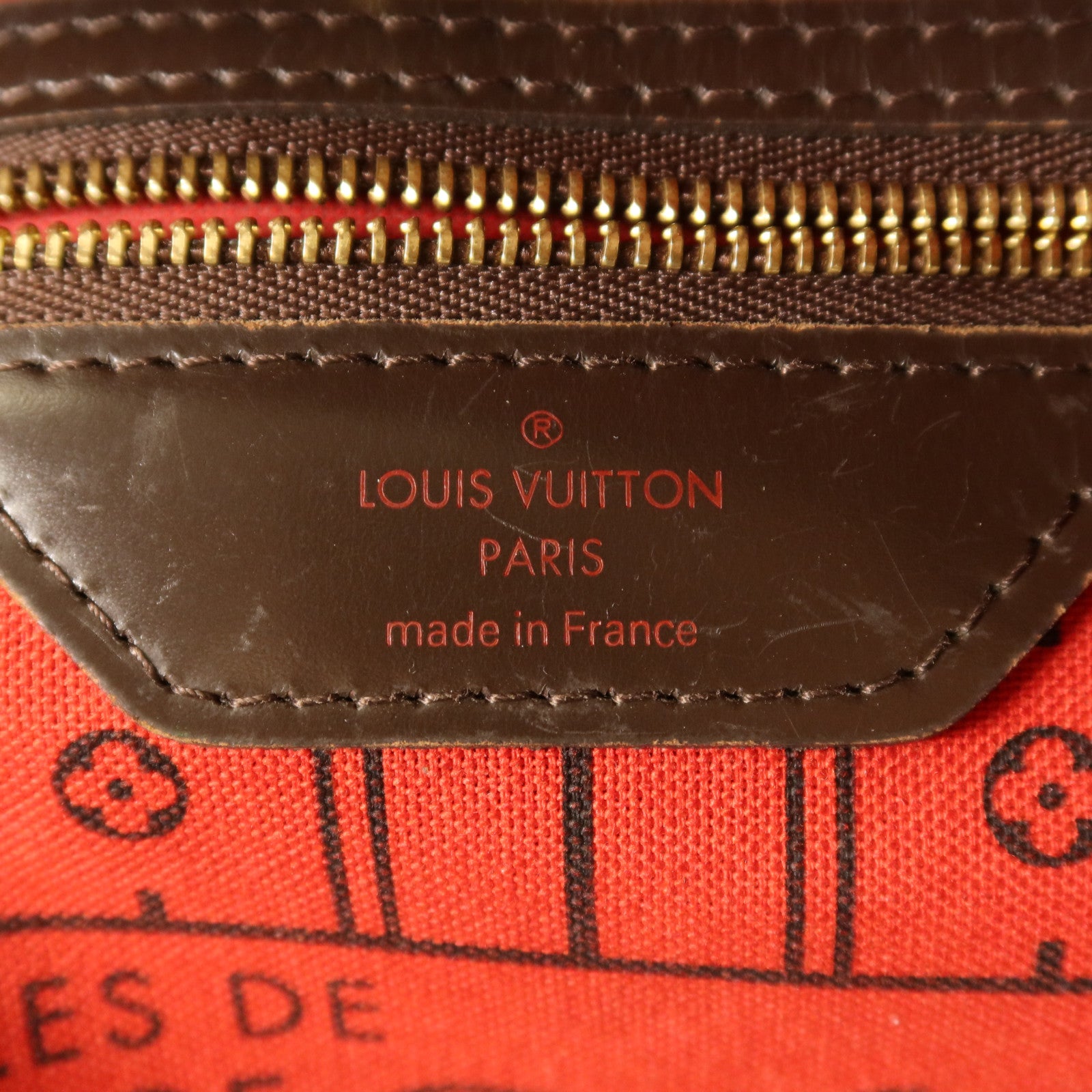 LOUIS VUITTON Damier Neverfull MM金扣手挽袋/肩背袋