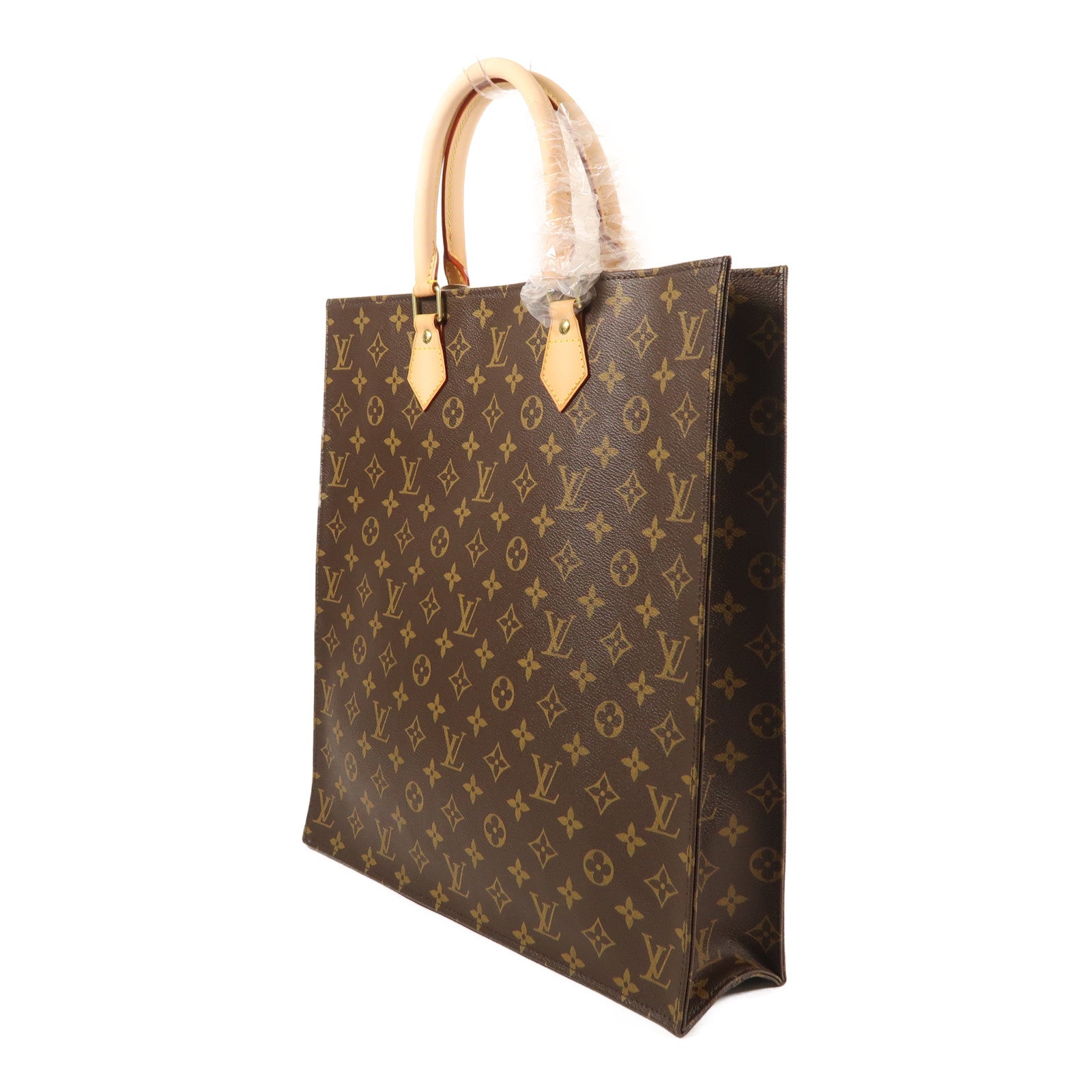 LOUIS VUITTON Monogram Sac Plat金扣手挽袋