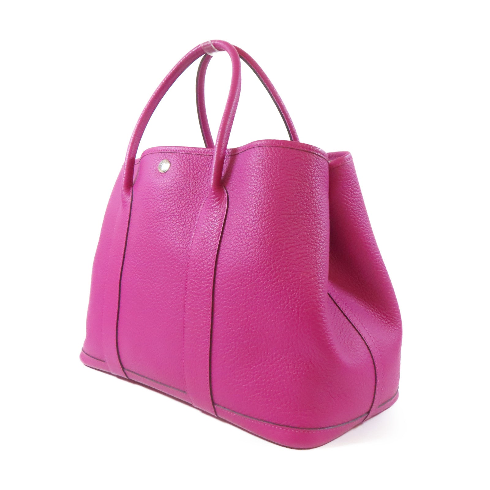 HERMES Negonda皮革Garden Party PM銀扣手挽袋Rose Purple桃紫色