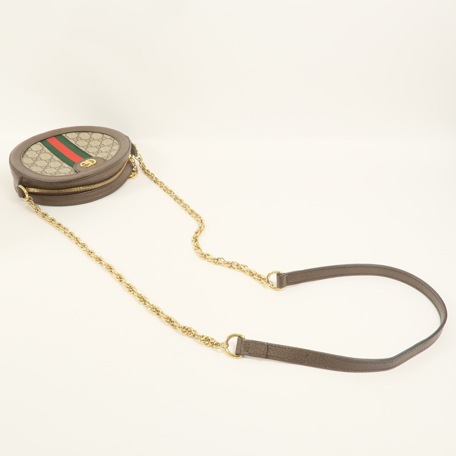 GUCCI 塗層帆布Ophidia鏈帶肩背袋