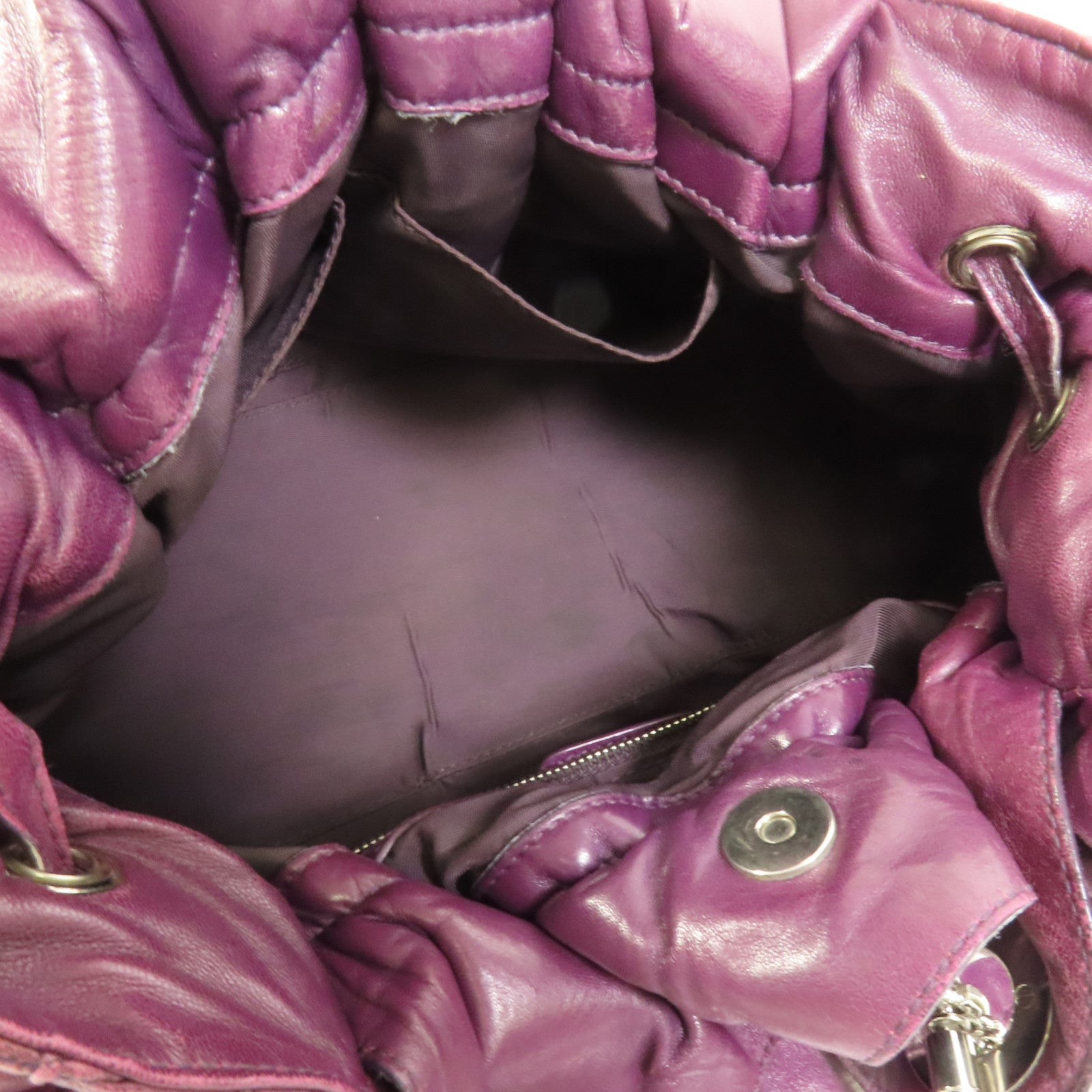 Dior 牛皮皮革Cannage銀扣肩背袋