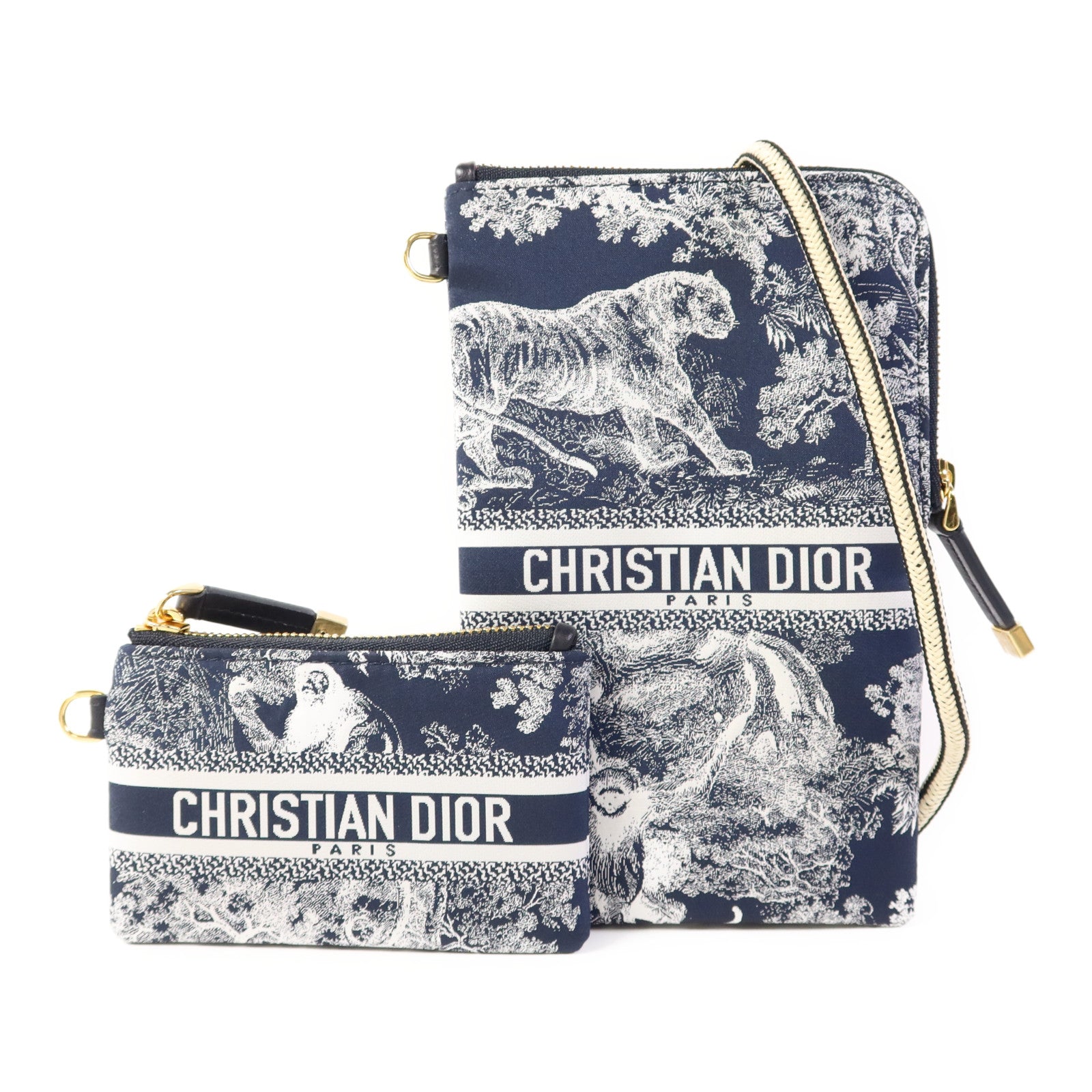 Dior 尼龍Phone Pouch With Strap金扣肩背袋