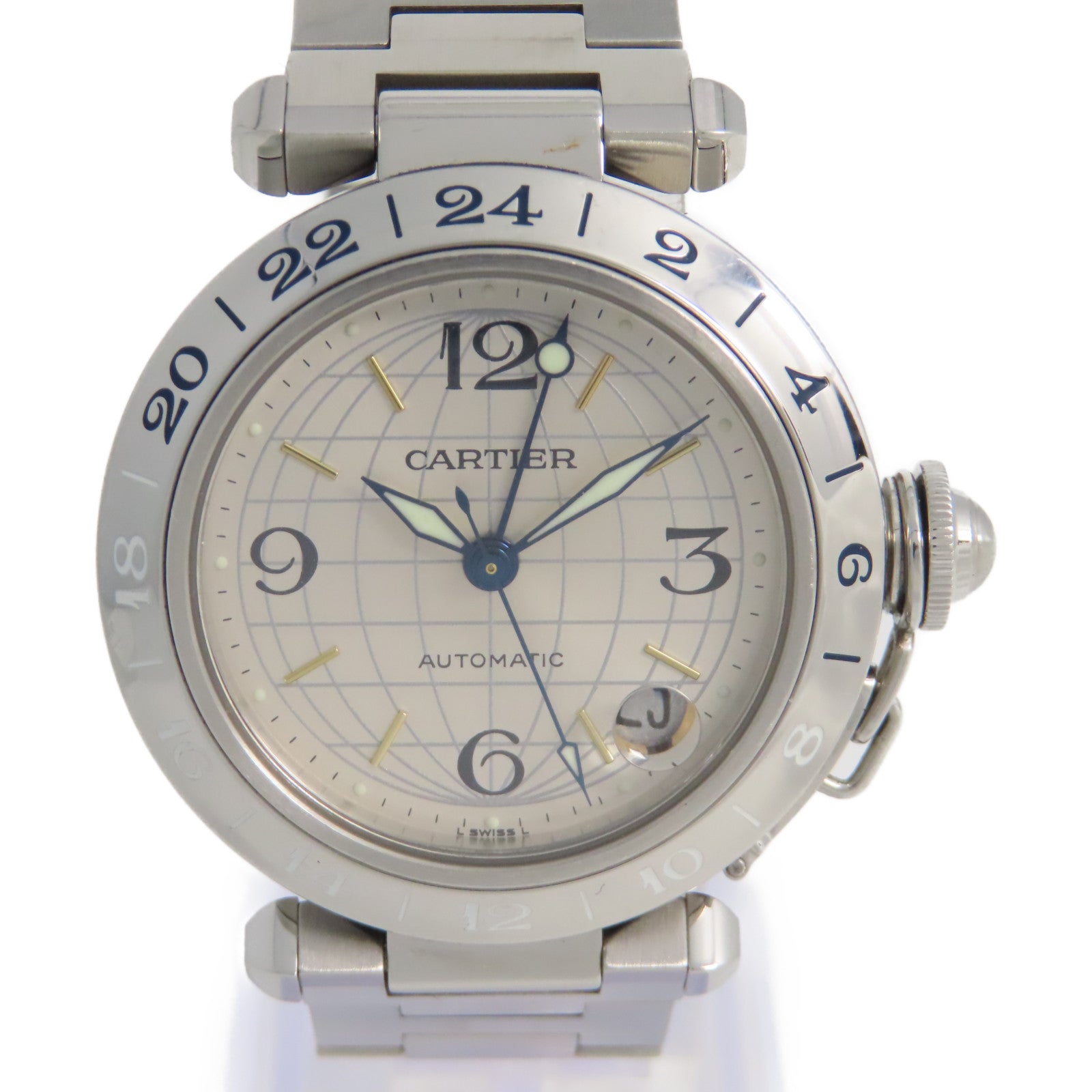 CARTIER Pasha C Watch不鏽鋼自動機芯手錶銀灰色