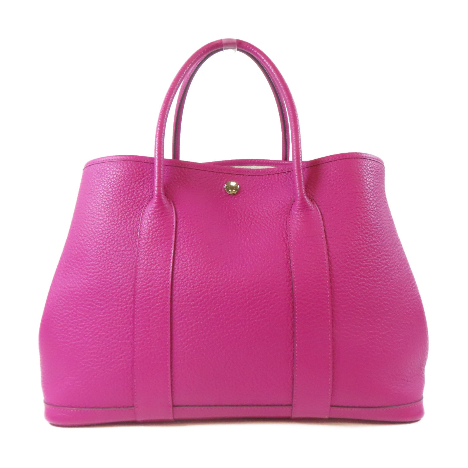HERMES Negonda皮革Garden Party PM銀扣手挽袋Rose Purple桃紫色