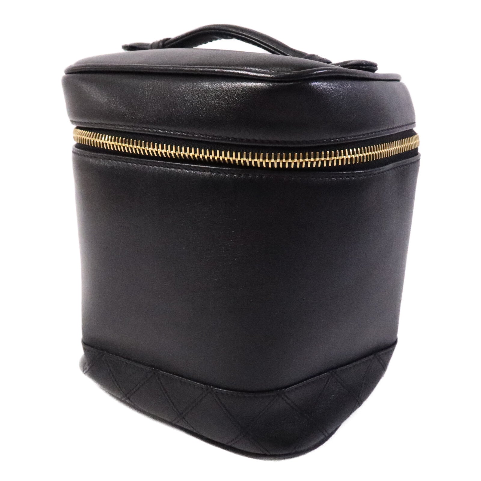 CHANEL 【激減優惠】羊皮皮革Vintage Vanity Case金扣手挽袋