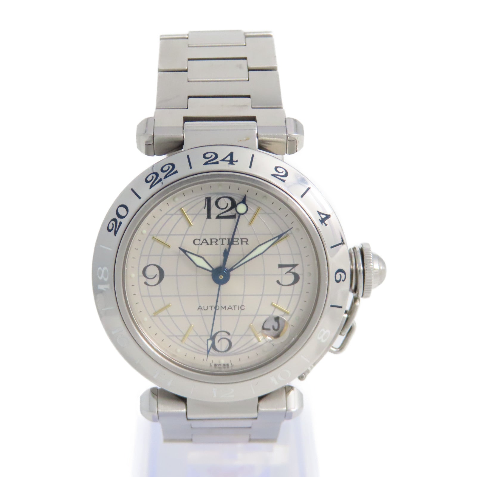 CARTIER Pasha C Watch不鏽鋼自動機芯手錶銀灰色