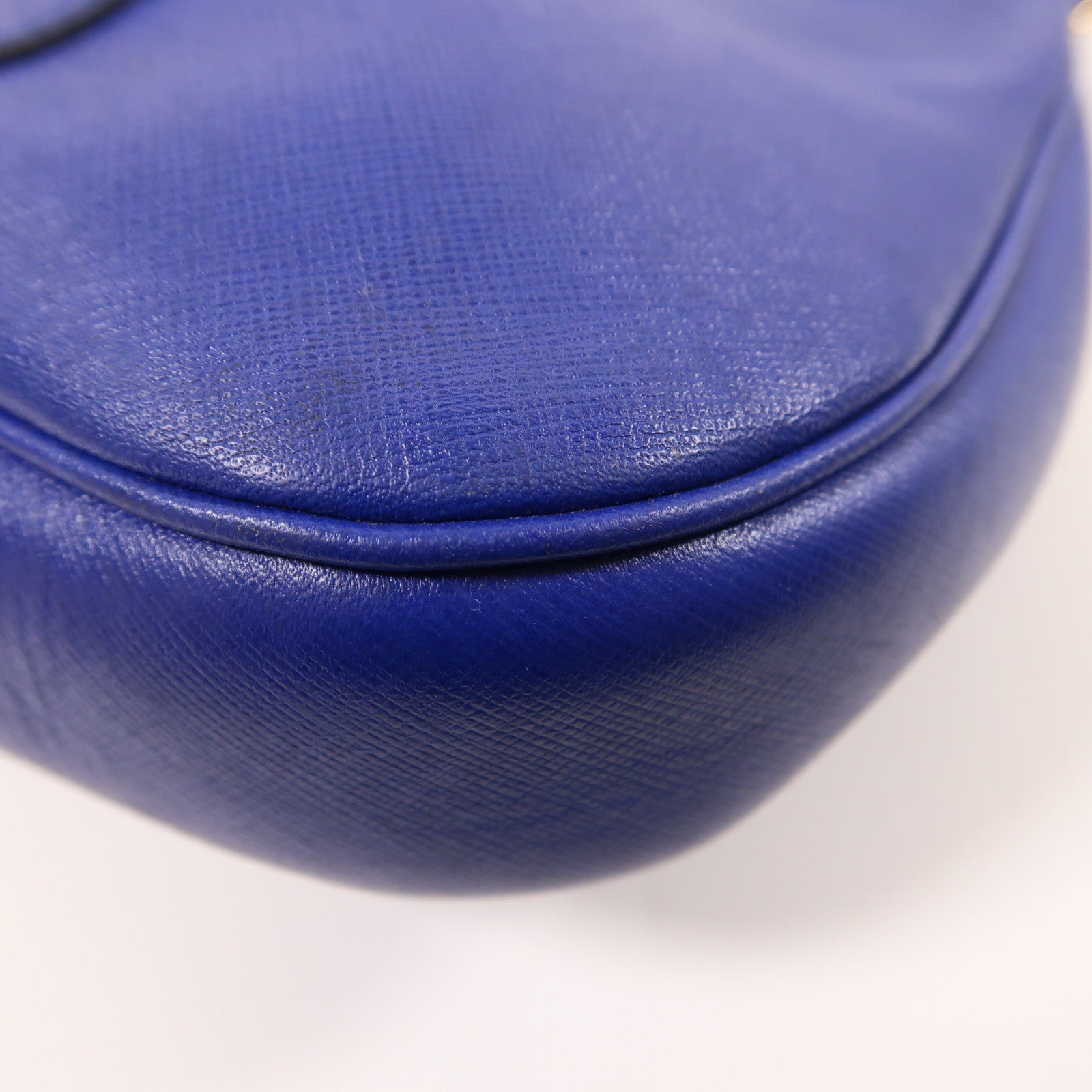 Salvatore Ferragamo GHW Shoulder Bag Calfskin Leather Blue