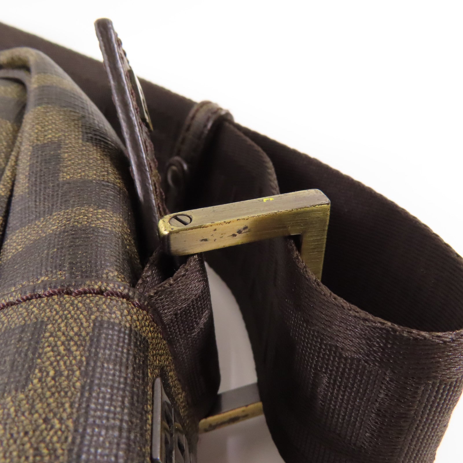 FENDI 塗層帆布Briefcase銀扣手挽肩背兩用袋