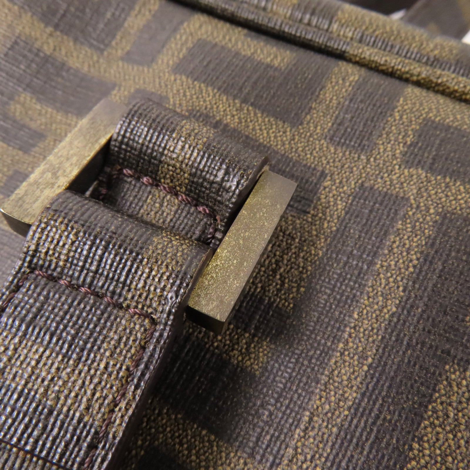 FENDI 塗層帆布Briefcase銀扣手挽肩背兩用袋