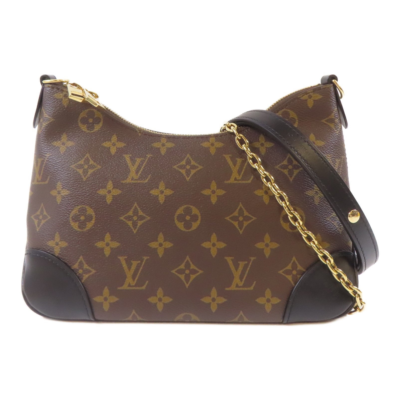 LOUIS VUITTON Monogram Boulogne金扣手挽肩背兩用袋啡色/黑色