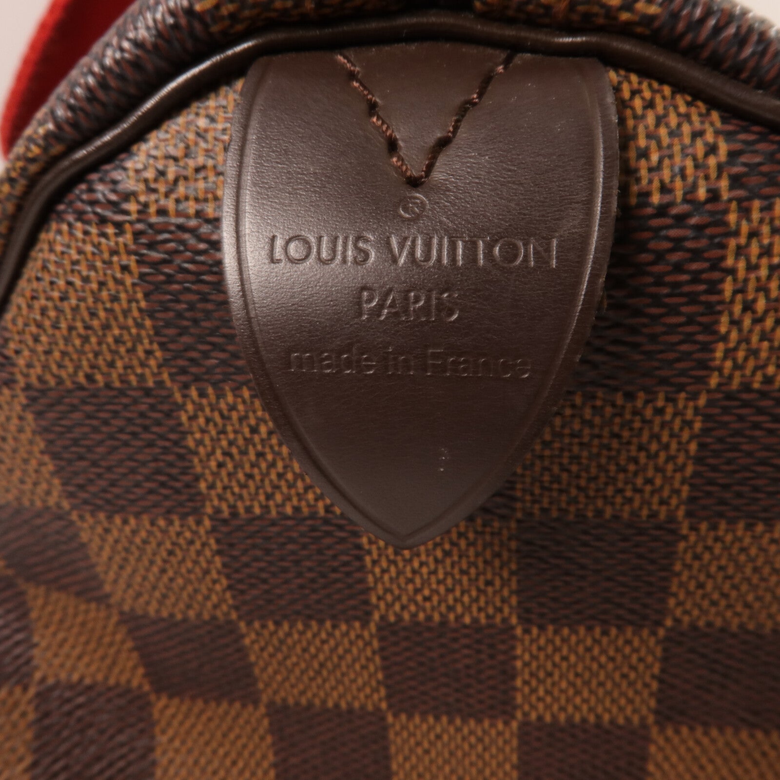 LOUIS VUITTON Damier Speedy 30金扣手挽袋