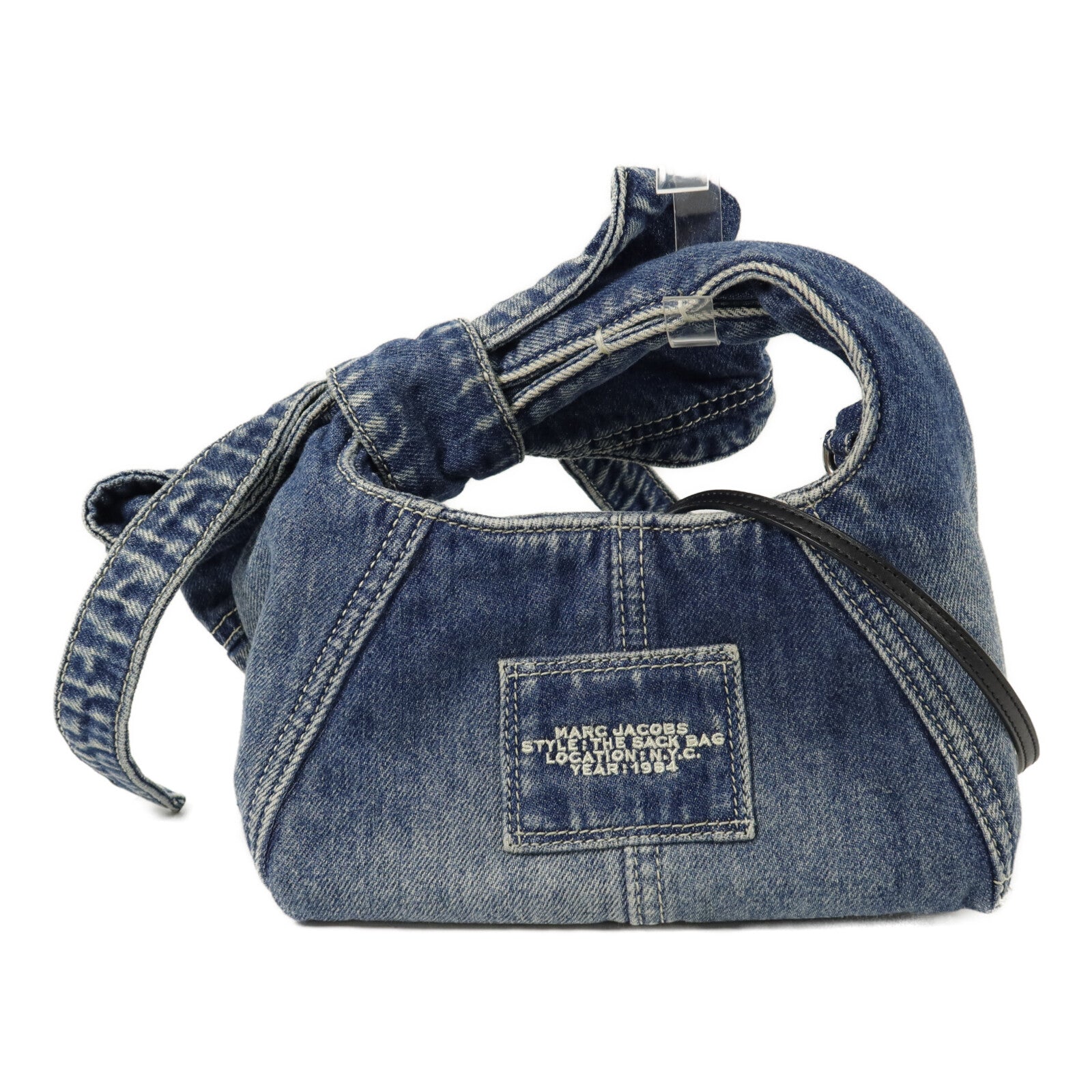 MARC JACOBS 牛仔布The Bow Denim Mini Sack Bag手挽肩背兩用袋