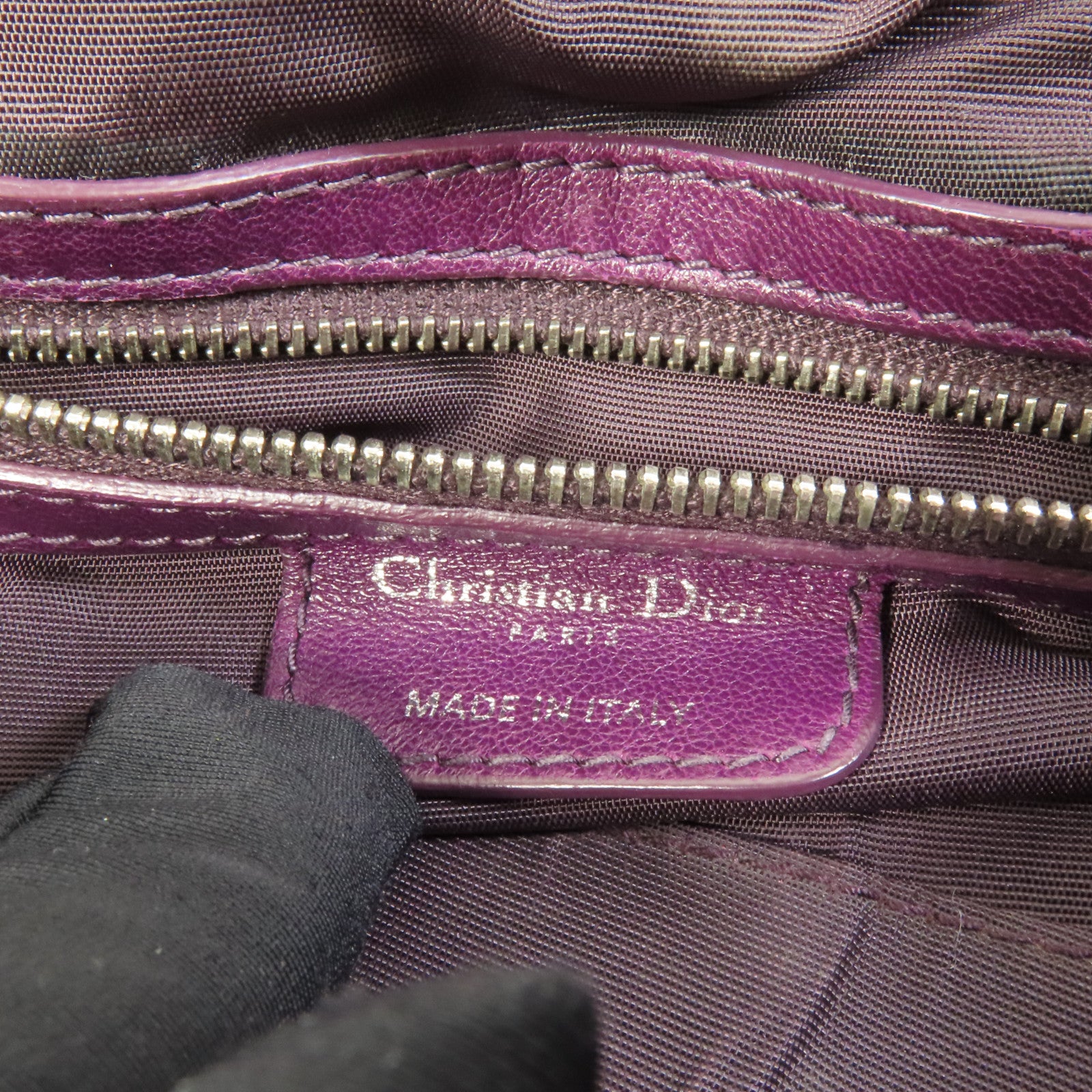 Dior 牛皮皮革Cannage銀扣肩背袋