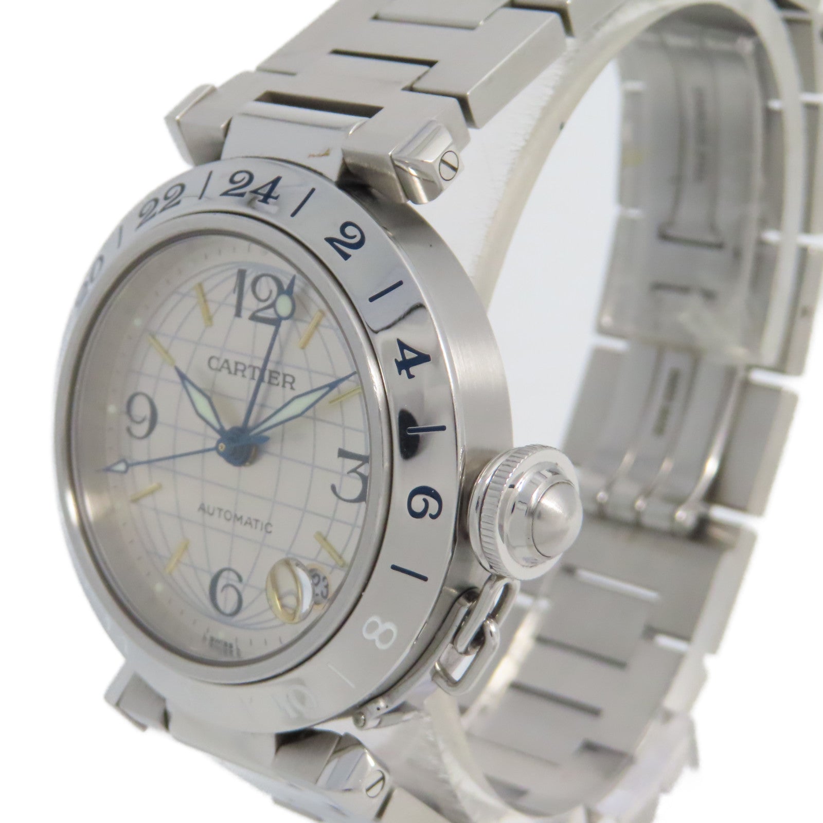 CARTIER Pasha C Watch不鏽鋼自動機芯手錶銀灰色