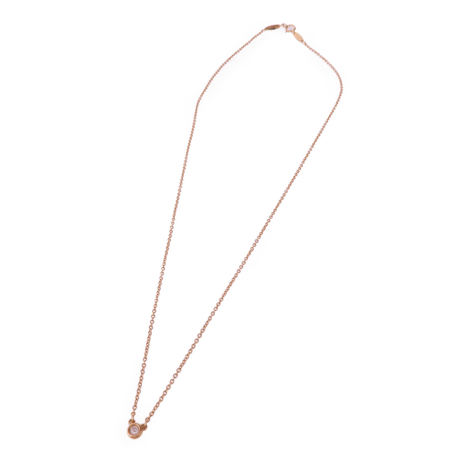 TIFFANY＆CO 18K玫瑰金By the Yard鑽石項鍊