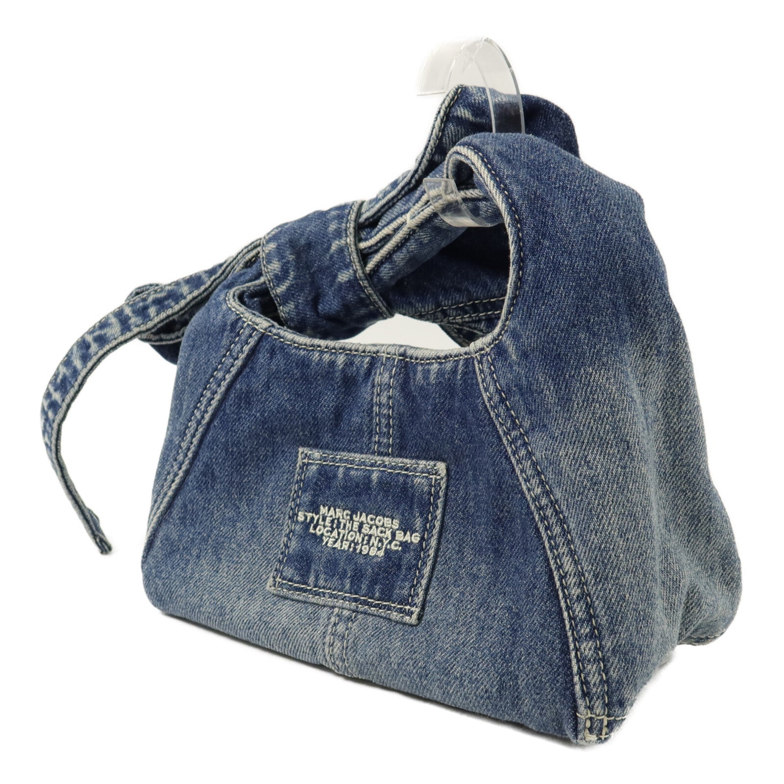 MARC JACOBS 牛仔布The Bow Denim Mini Sack Bag手挽肩背兩用袋