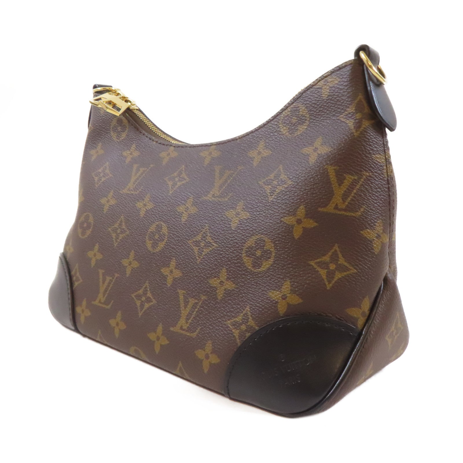 LOUIS VUITTON Monogram Boulogne金扣手挽肩背兩用袋啡色/黑色