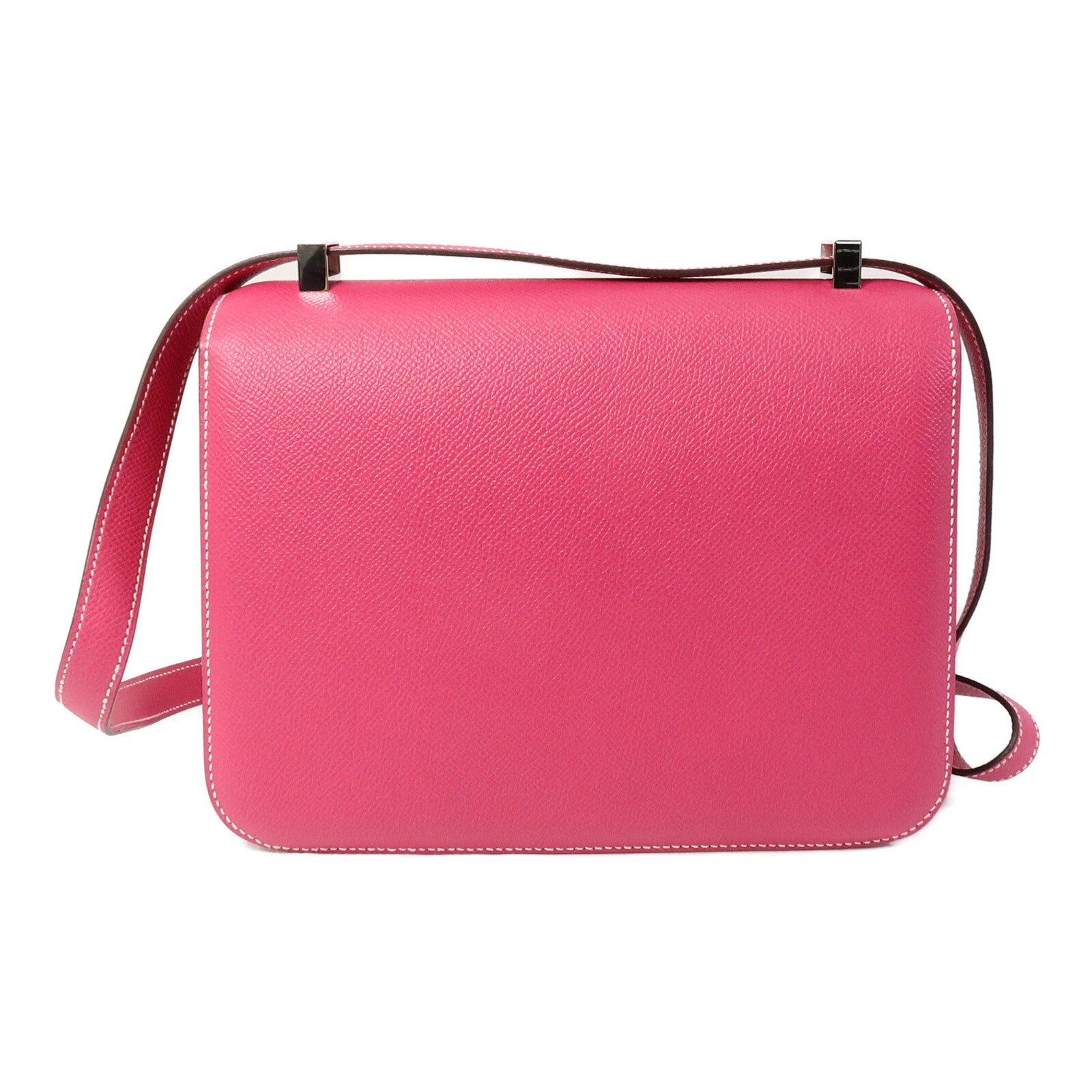 HERMES Epsom皮革Constance 24肩背袋Rose Tyrien