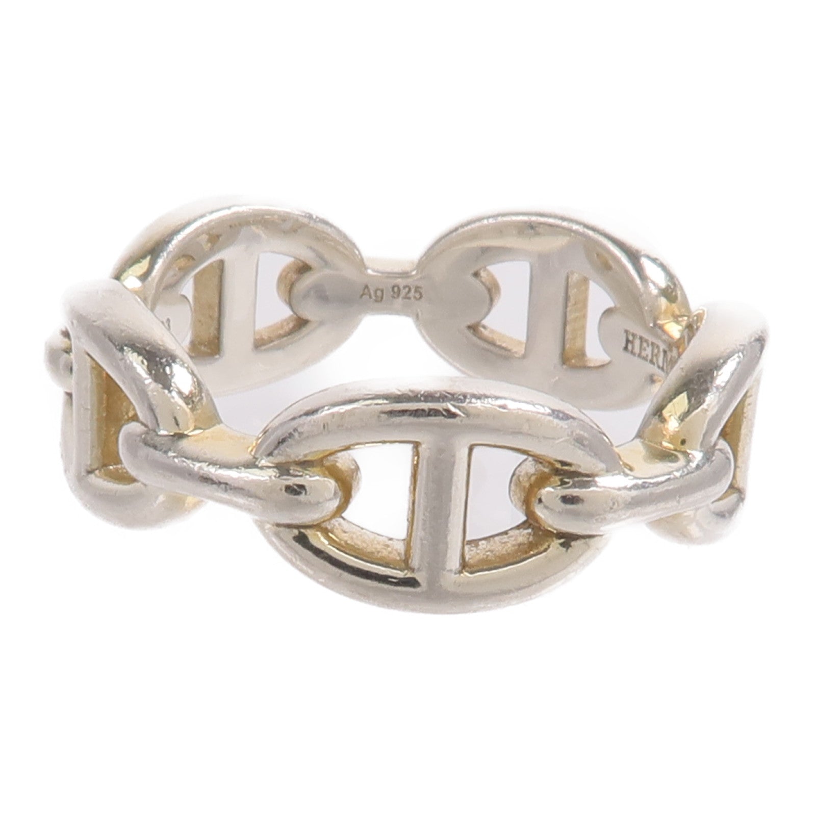 HERMES 925純銀Chaine d'ancre Enchainee Ring戒指