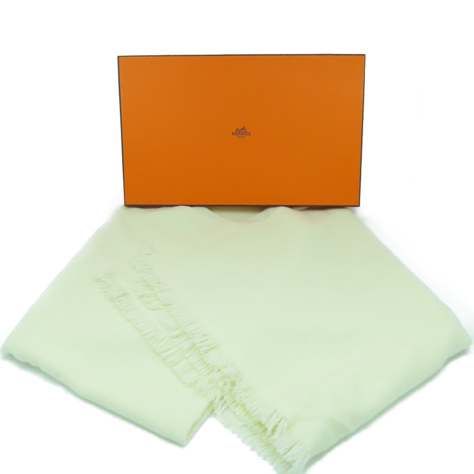 HERMES 【激減優惠】羊絨Scarf 70X220圍巾米色