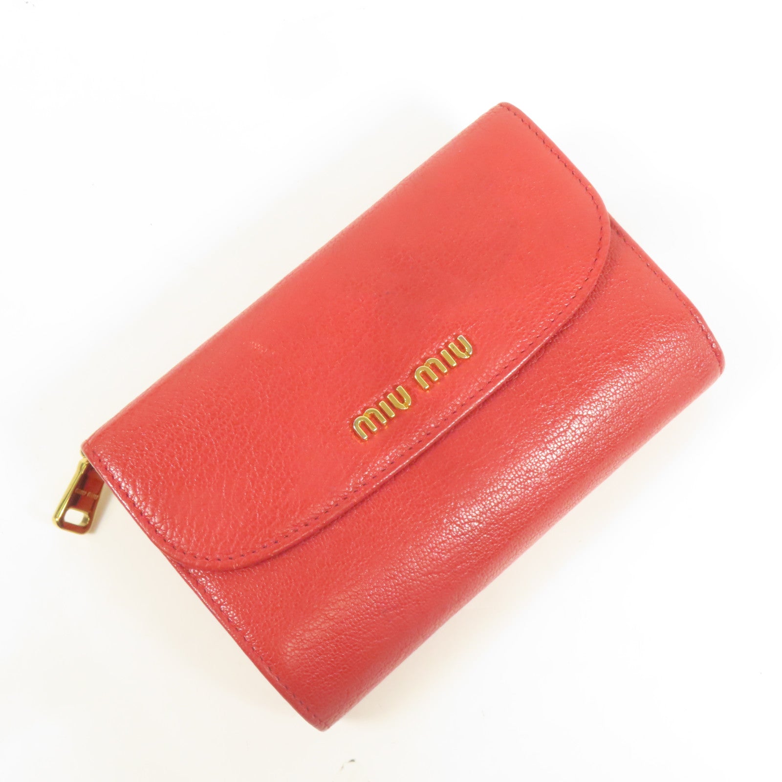 Miu Miu 【激減優惠】牛皮皮革Wallet金扣錢包