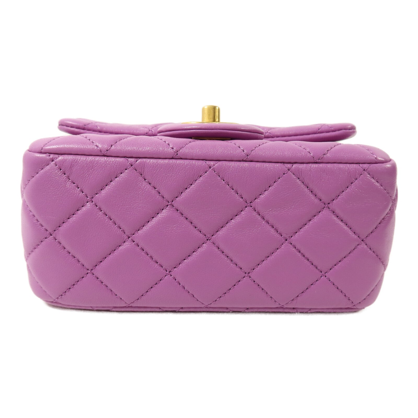 CHANEL 羊皮皮革Mini Classic 17 with Gold ball鏈帶肩背袋