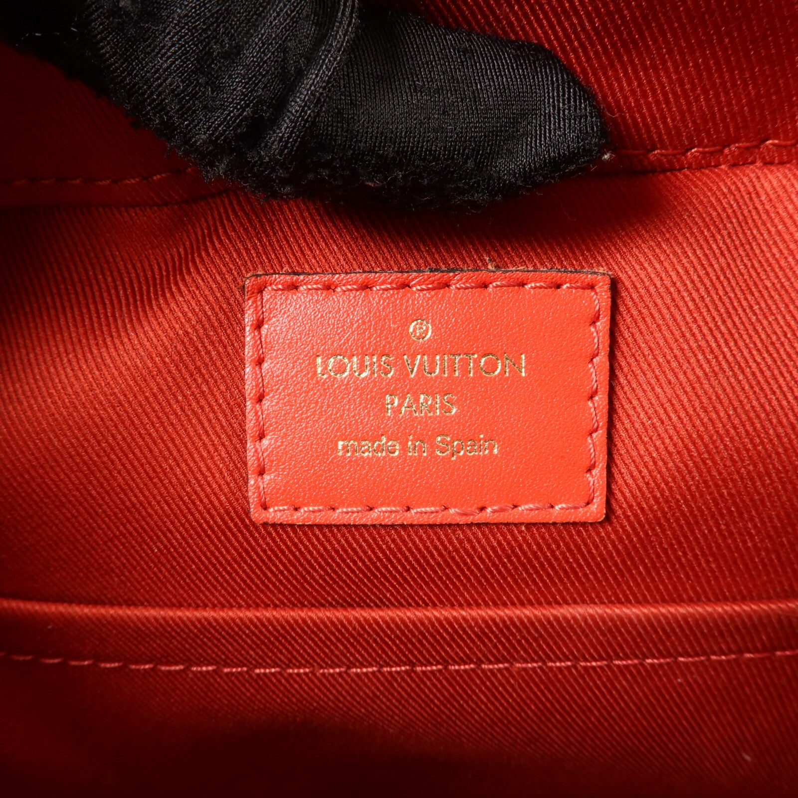 LOUIS VUITTON Monogram Saintonge金扣手挽肩背兩用袋棕色/紅色