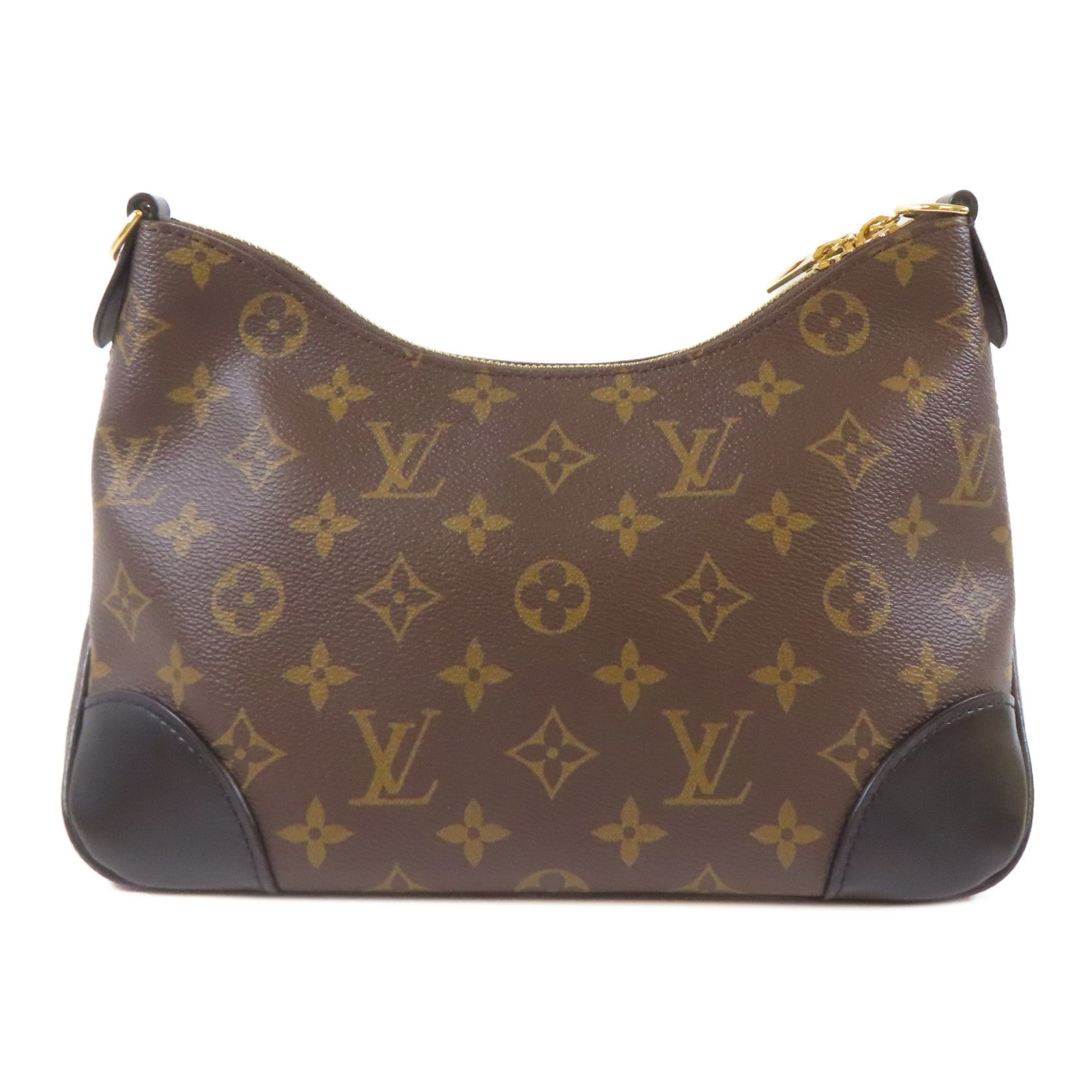 LOUIS VUITTON Monogram Boulogne金扣手挽肩背兩用袋啡色/黑色