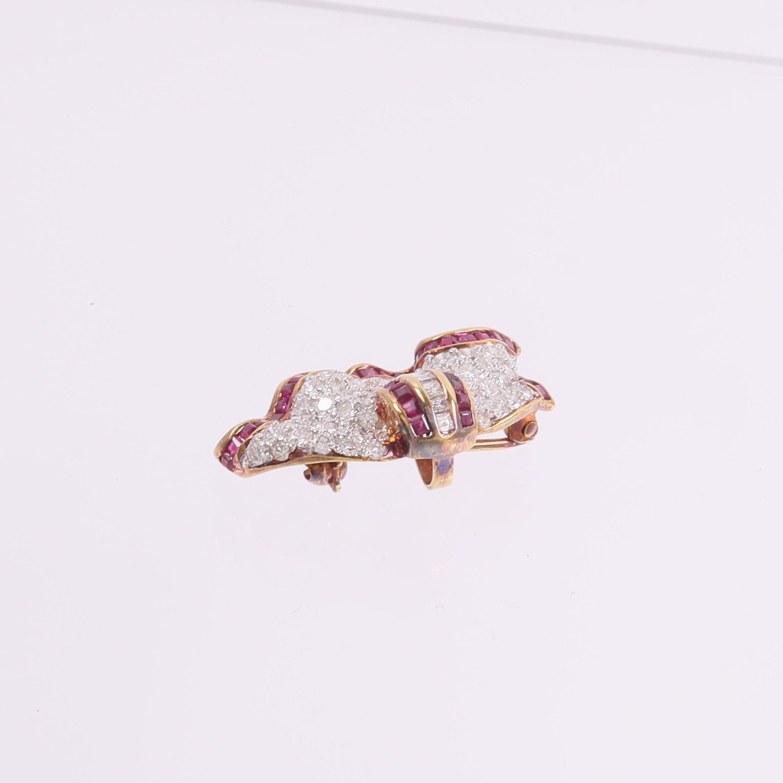JEWELRY 18K黃金/白金Ruby Diamond Pendant Top/Brooch紅寶石/鑽石吊墜/胸針