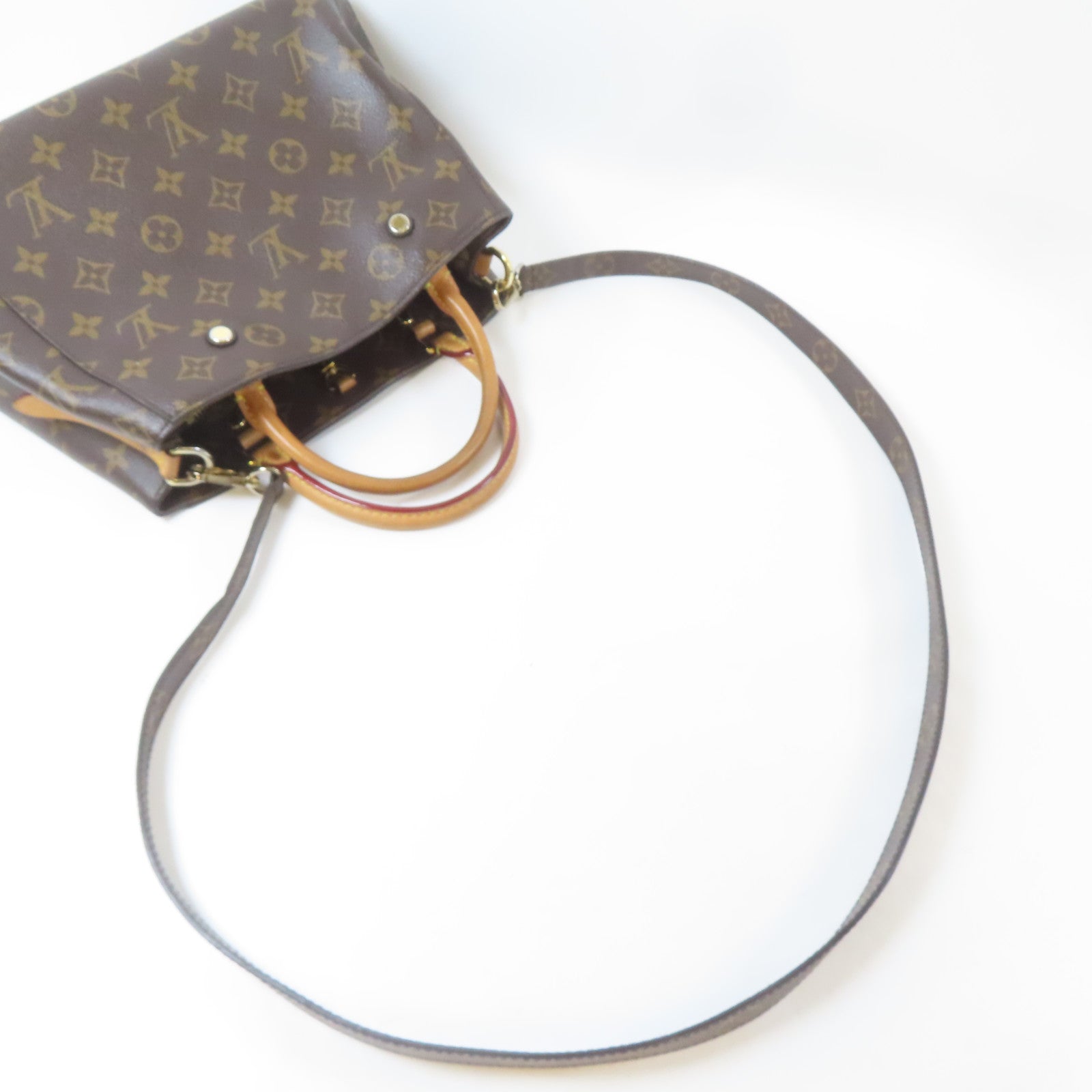 LOUIS VUITTON Monogram Montaigne金扣手挽肩背兩用袋啡色