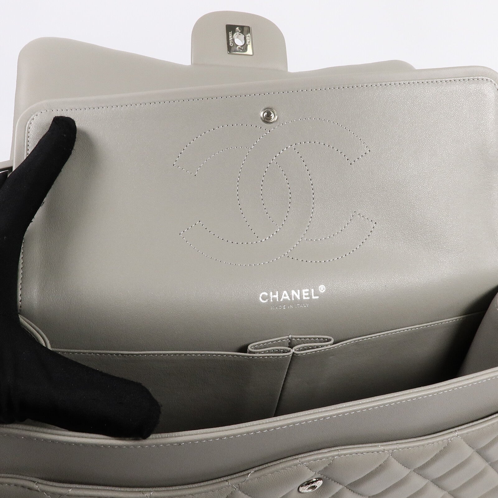 CHANEL 羊皮皮革Large Classic鏈帶肩背袋
