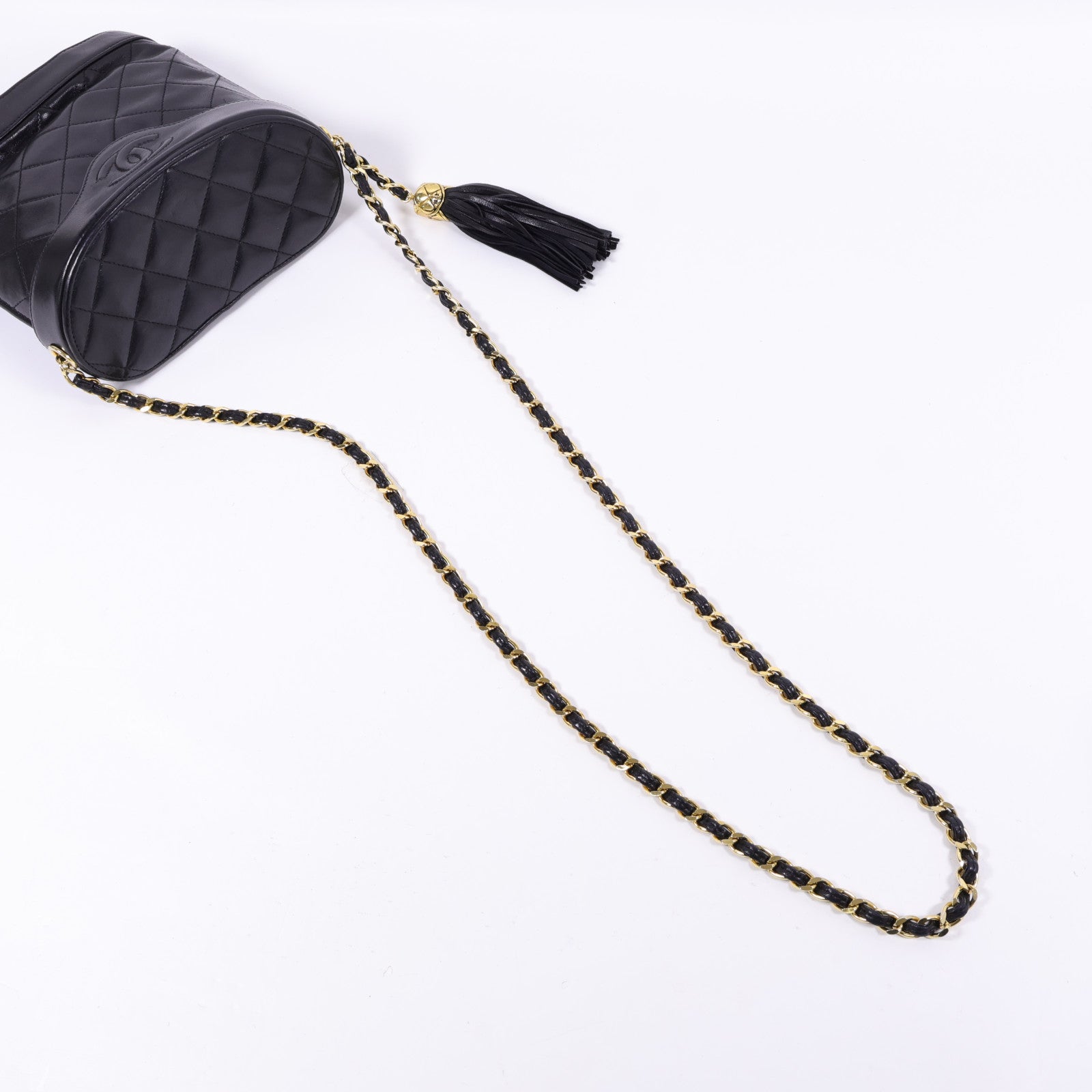 CHANEL 羊皮皮革Vintage Chain Shoulder金扣鏈帶肩背袋