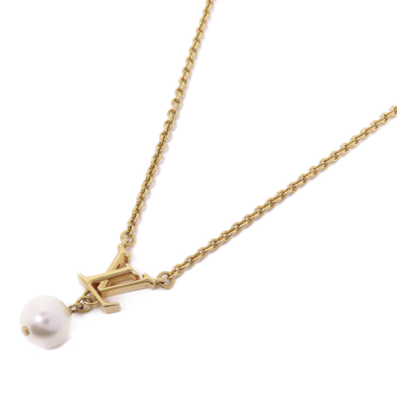 LOUIS VUITTON 金屬/PVC Iconic Louisa Necklace項鍊金色/白色