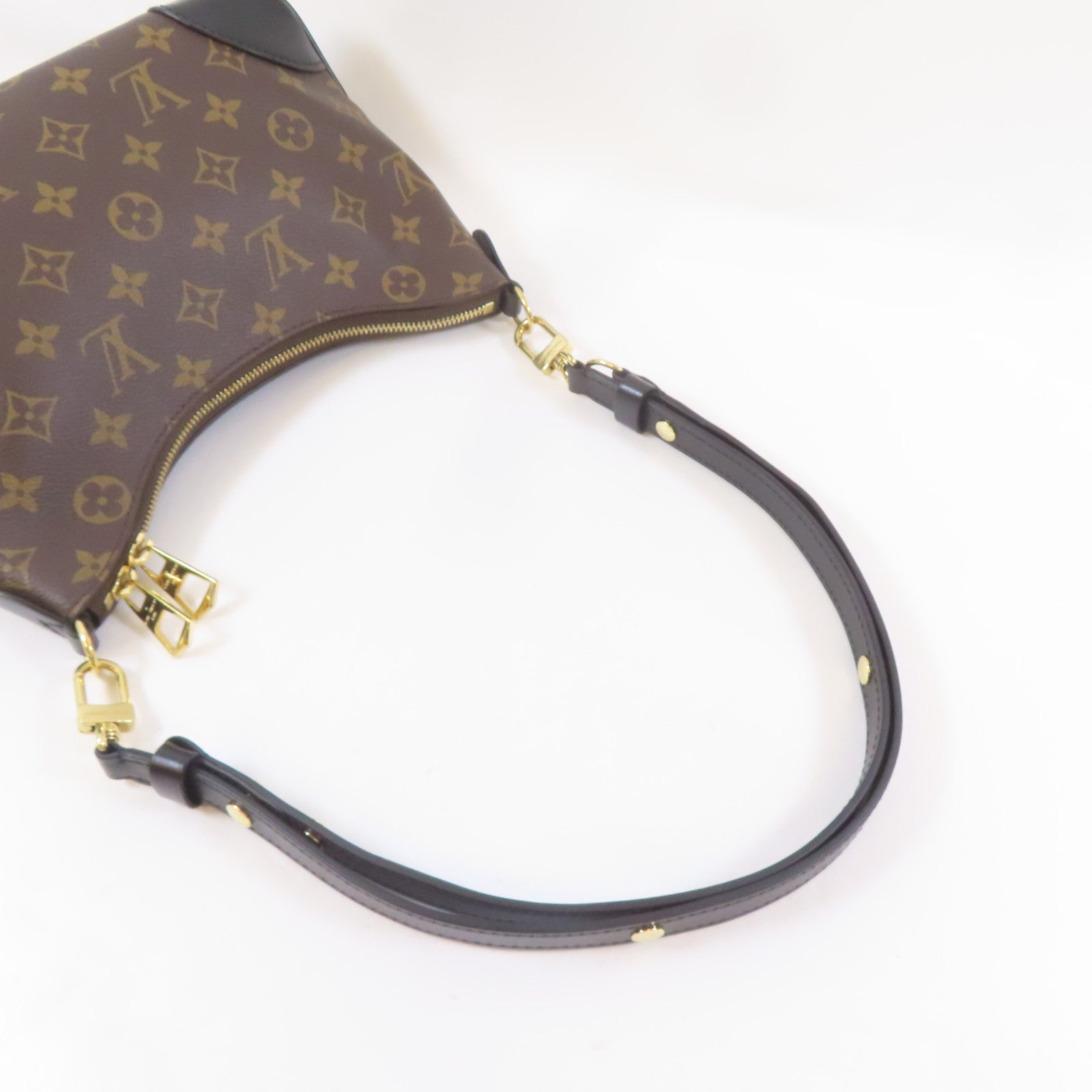LOUIS VUITTON Monogram Boulogne金扣手挽肩背兩用袋啡色/黑色