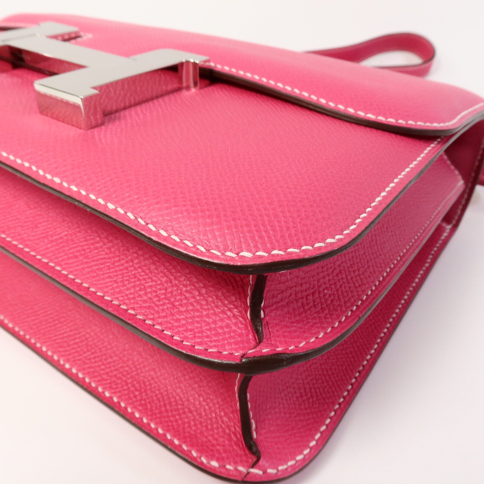 HERMES Epsom皮革Constance 24肩背袋Rose Tyrien