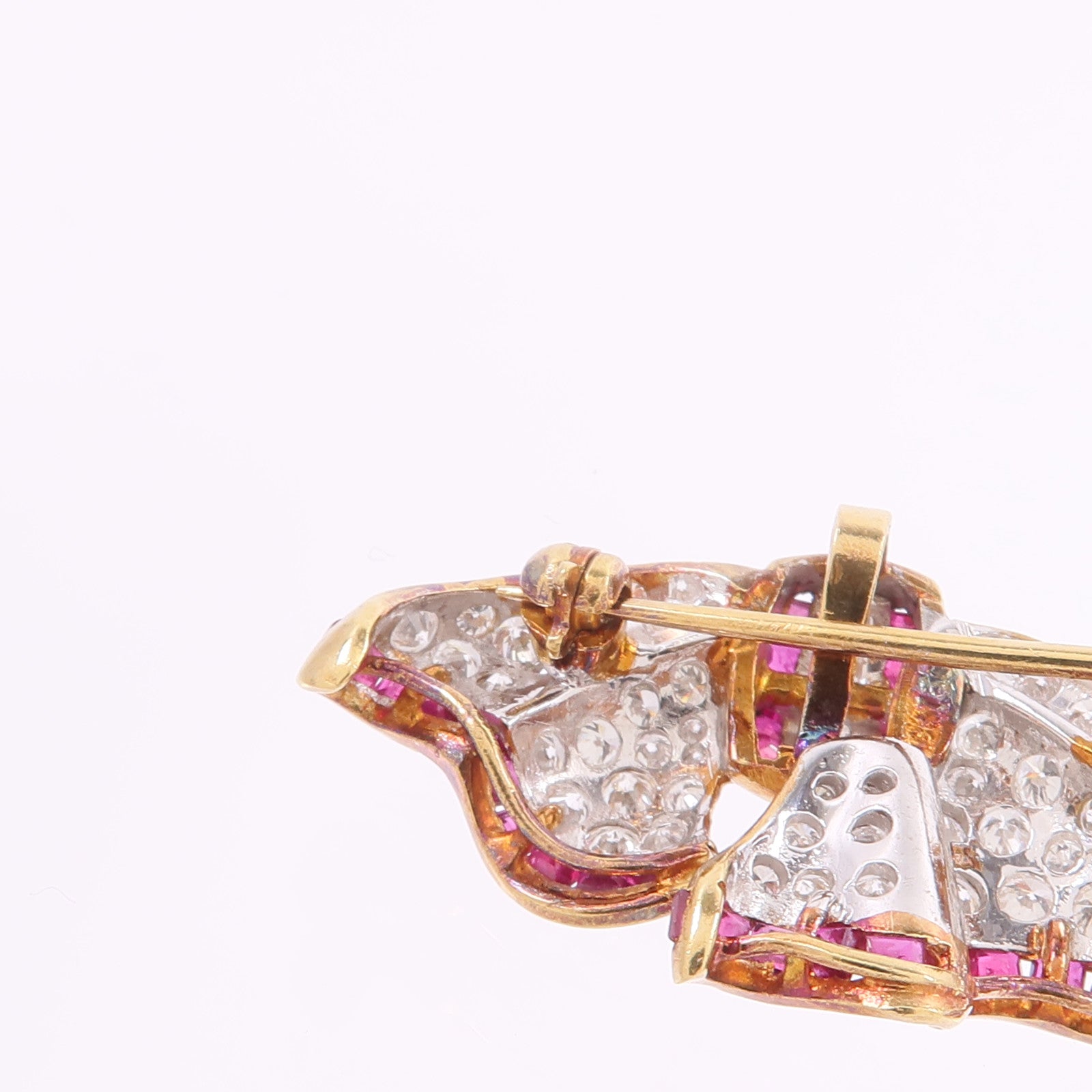JEWELRY 18K黃金/白金Ruby Diamond Pendant Top/Brooch紅寶石/鑽石吊墜/胸針