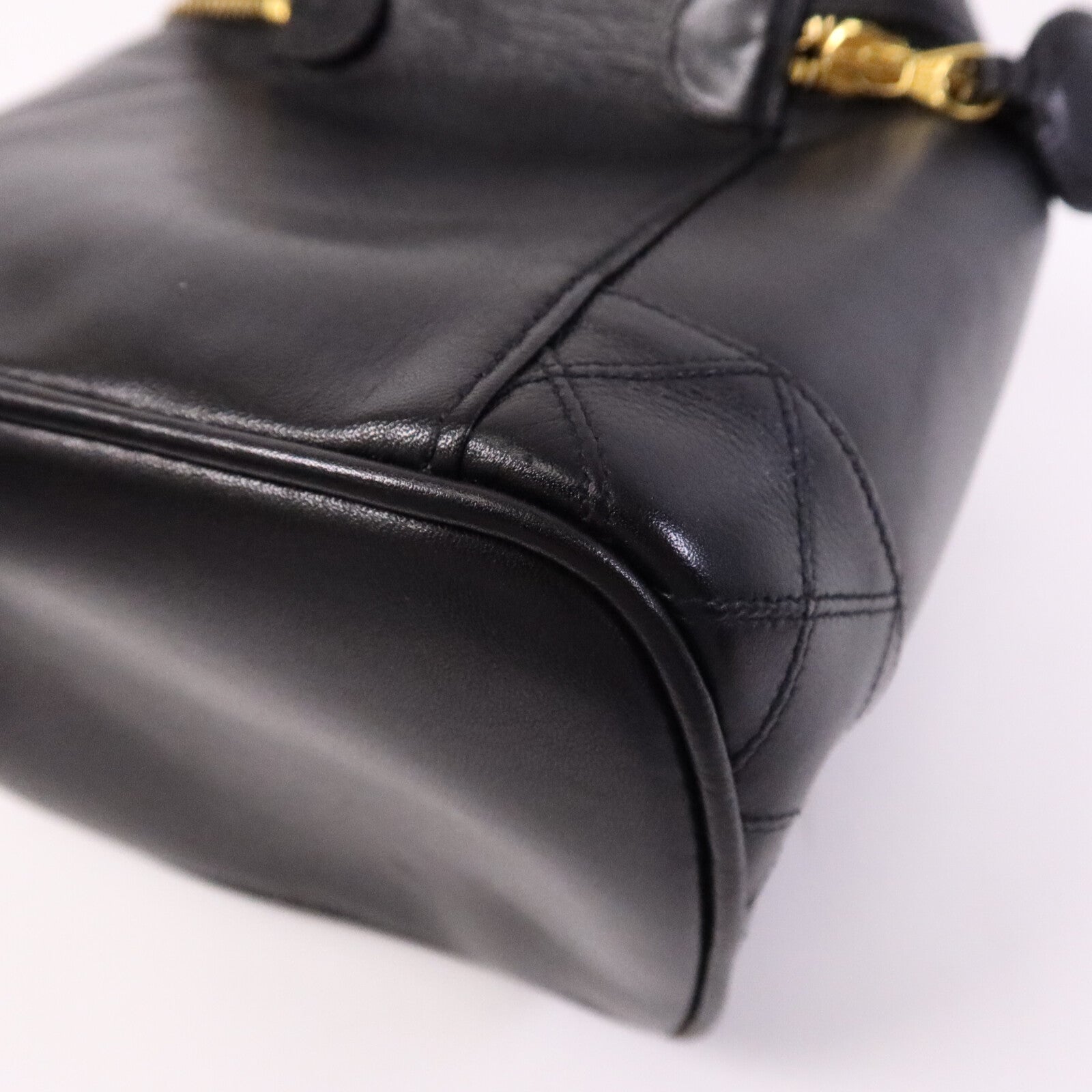 CHANEL 【激減優惠】羊皮皮革Vintage Vanity Case金扣手挽袋