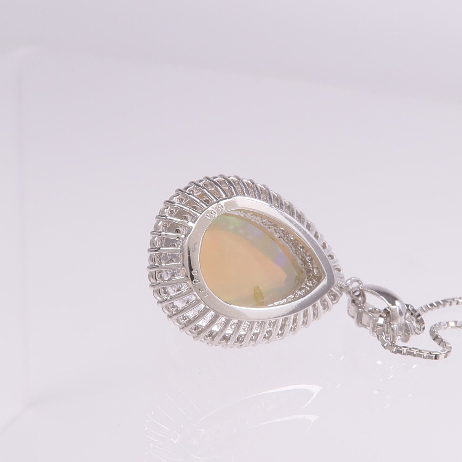 JEWELRY PT900/PT850鉑金Opal Diamond Necklace蛋白石/鑽石項鍊