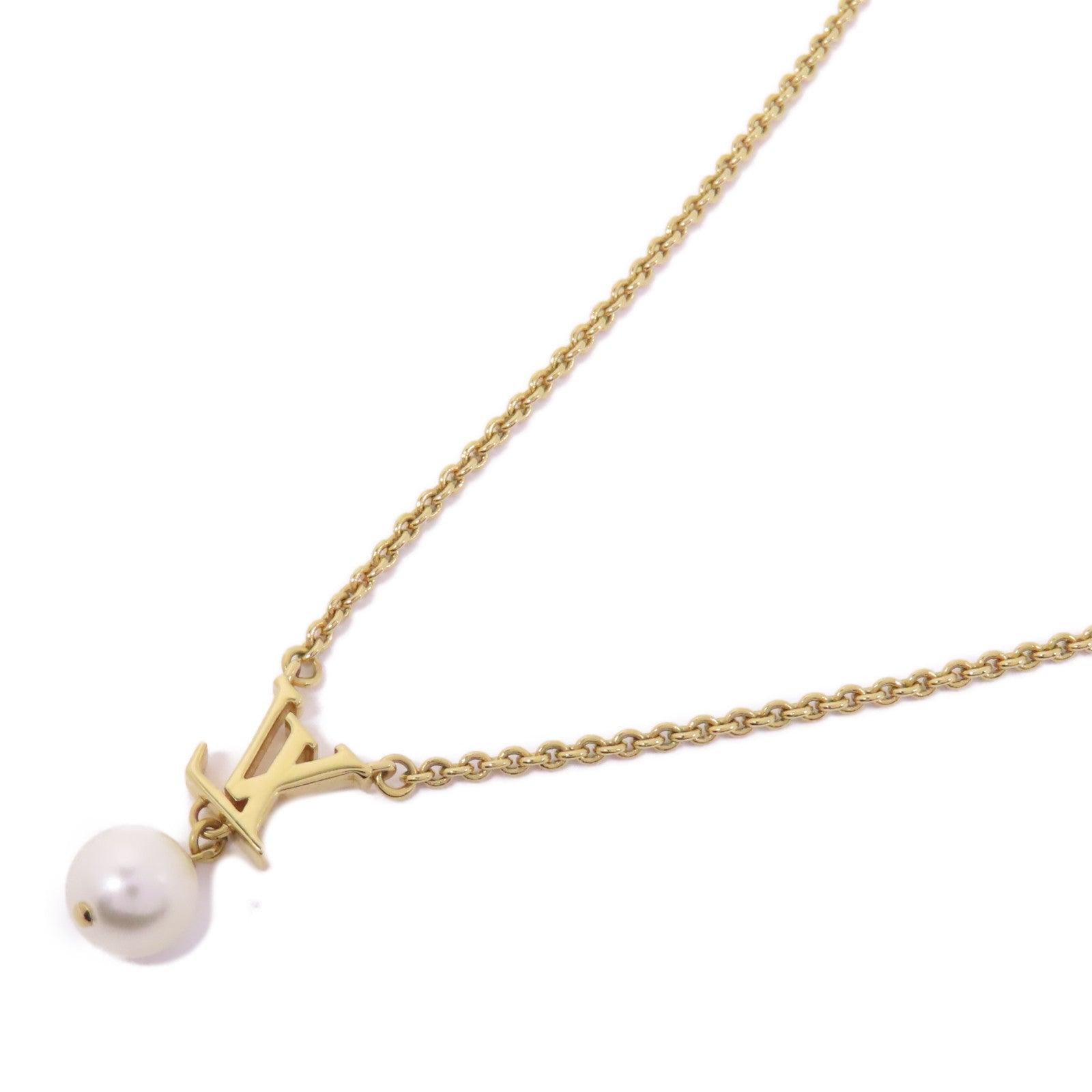 LOUIS VUITTON 金屬/PVC Iconic Louisa Necklace項鍊金色/白色