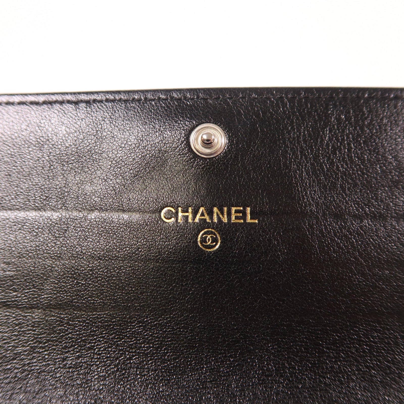 CHANEL 羊皮皮革C 19銀扣錢包