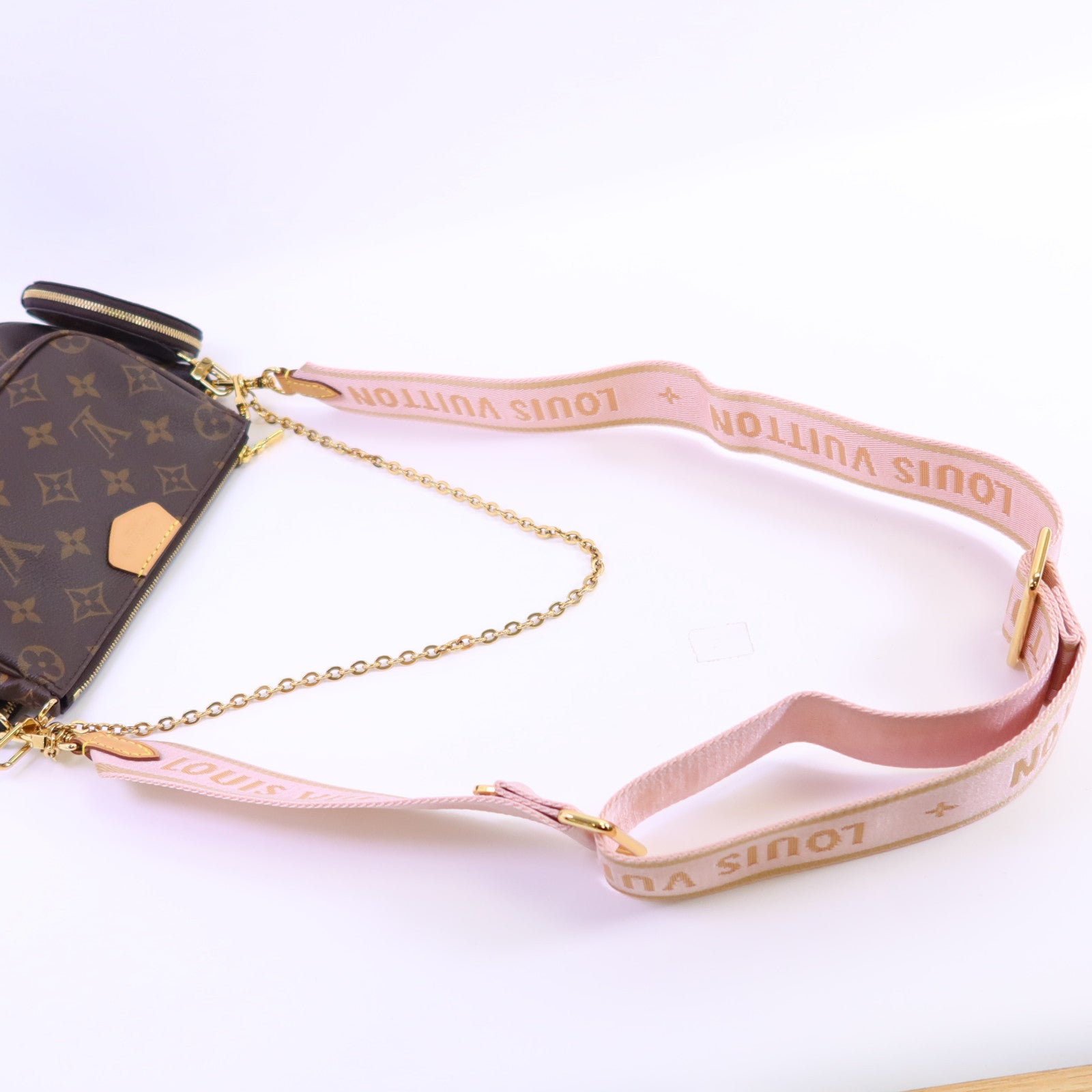 LOUIS VUITTON Monogram Multi Pochette Accessoires金扣手挽肩背兩用袋